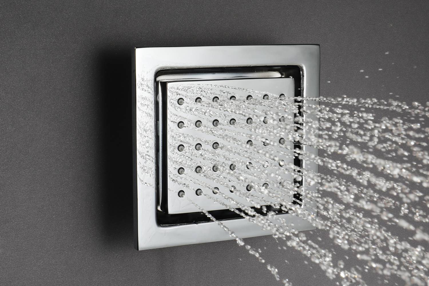 20inch flushed on chrome ceiling mount rainfall waterfall shower systems 4 way thermostatic valve with 4 flushed body jets - Image 4