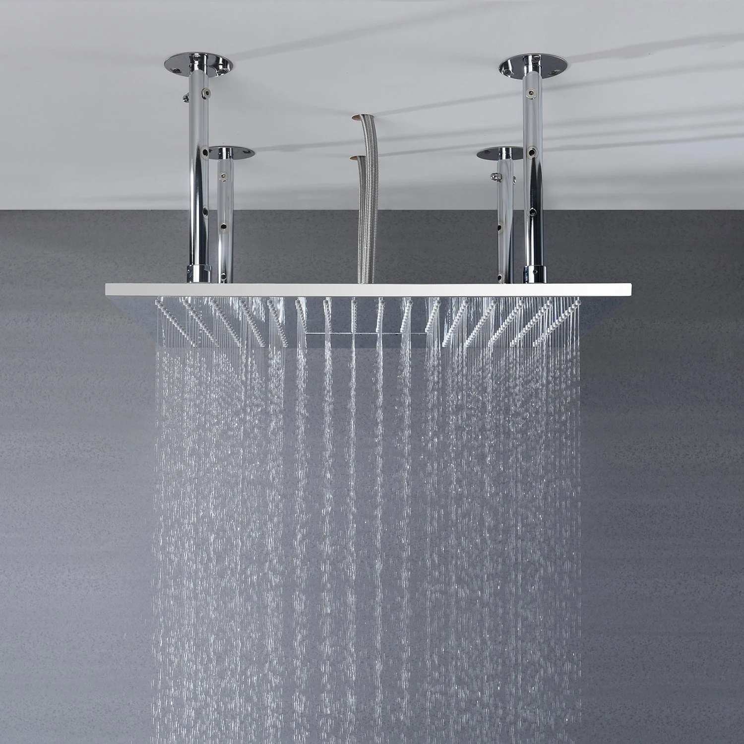 20inch chrome ceiling mount rainfall shower systems 4 way thermostatic valve with Dual Regular head - Image 3
