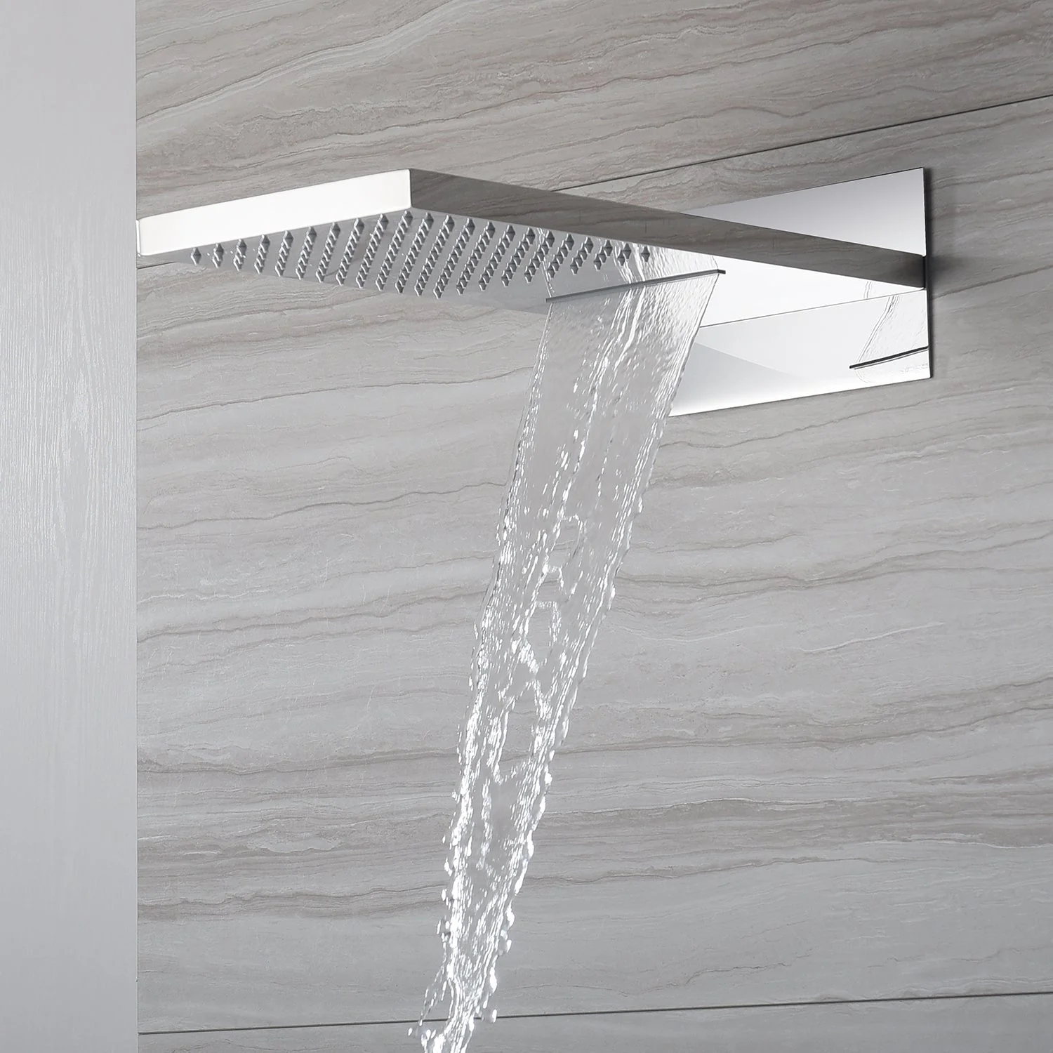 Rainfall waterfall 22'' chrome 3 Way digital display Thermostatic Shower Faucet system with sliding bar - Image 3