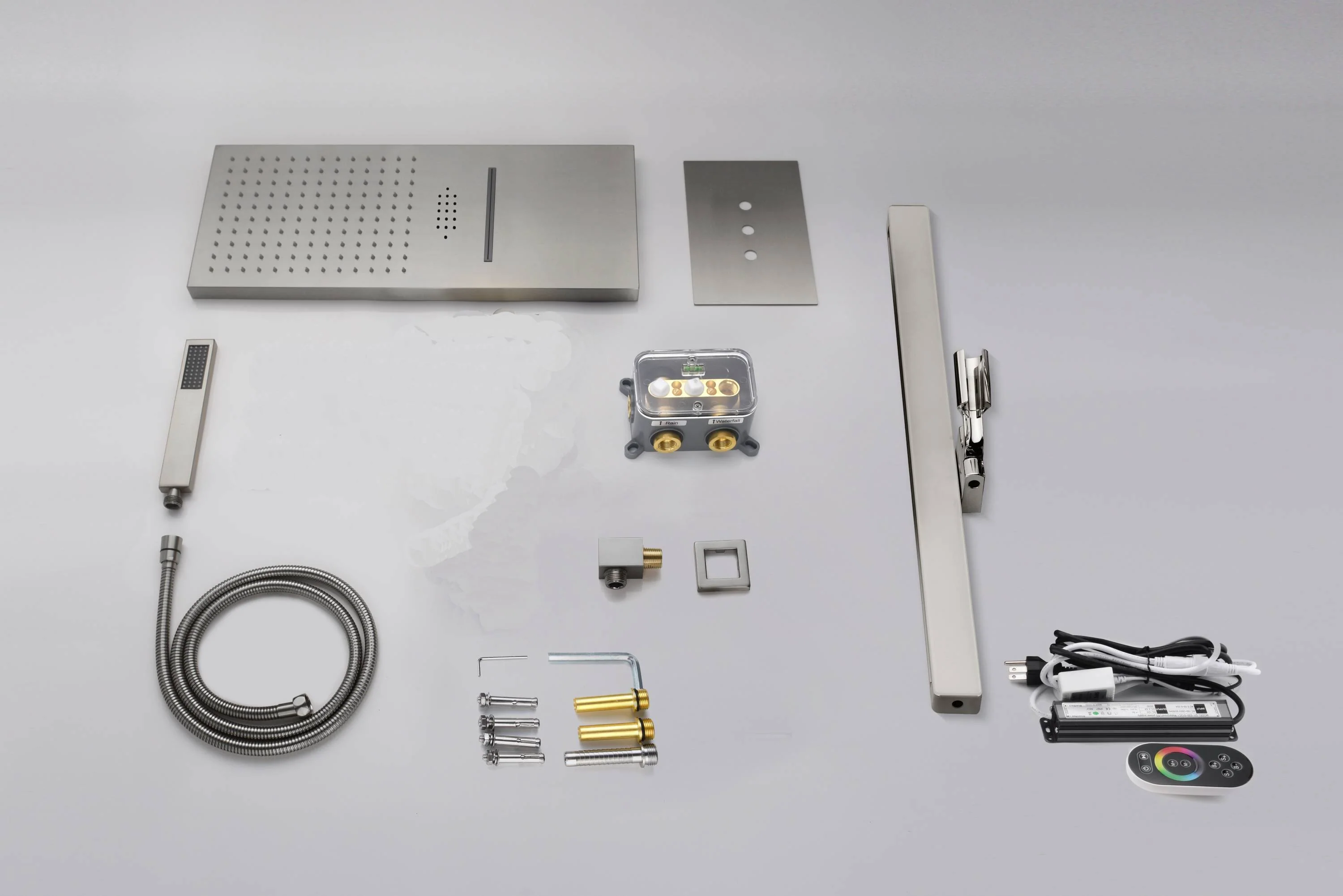 22" Bluetooth Music LED Shower System with 4-Way Thermostatic Faucet and Multiple Functions, 3 Finishes - Image 9