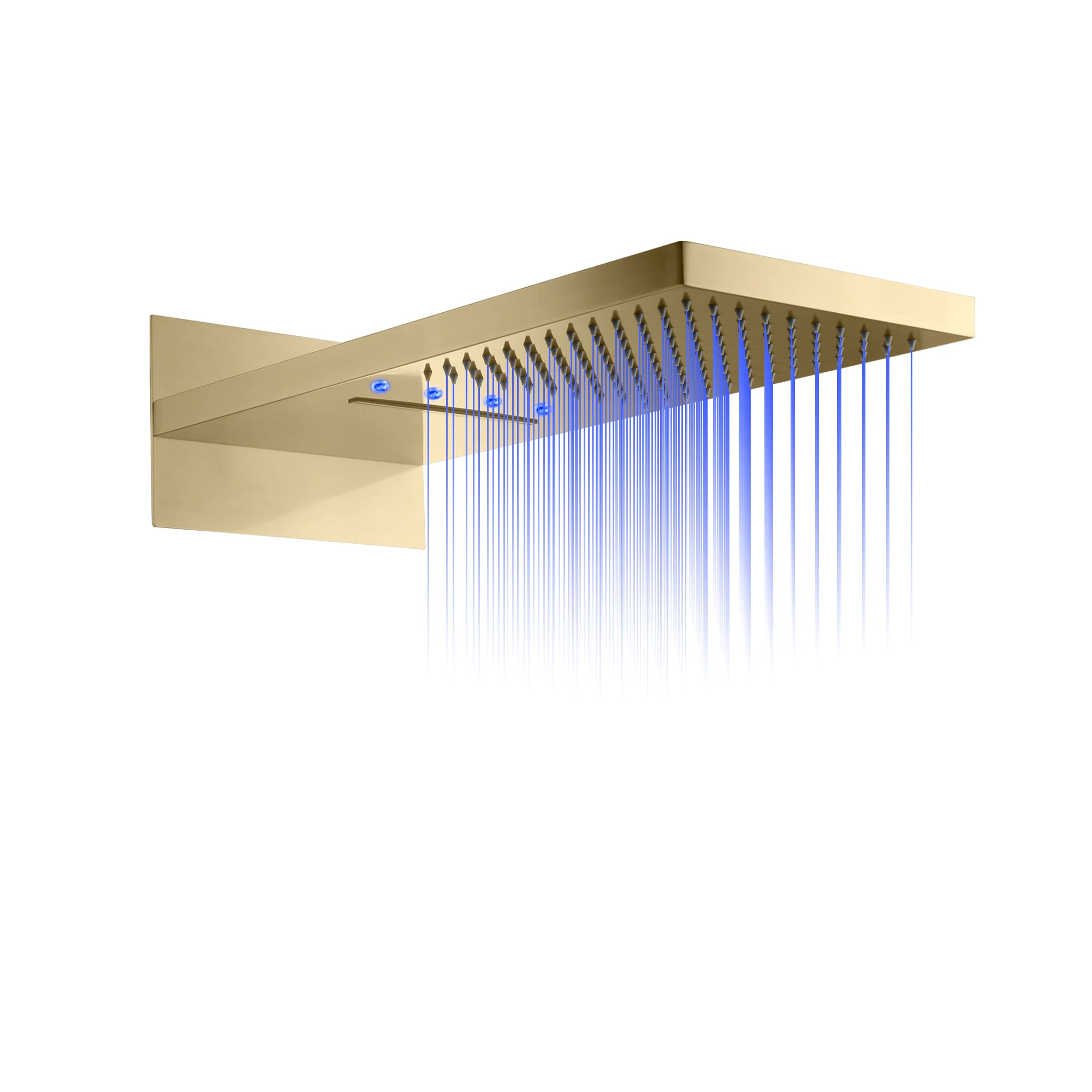 22-Inch Wall Mount Shower Heads: Choose from Chrome, Brushed Gold, Polished Gold, Brushed Nickel, or Matte Black or Oil Rubber Bronze Finishes, and Opt for LED or Non-LED Lighting - Image 10