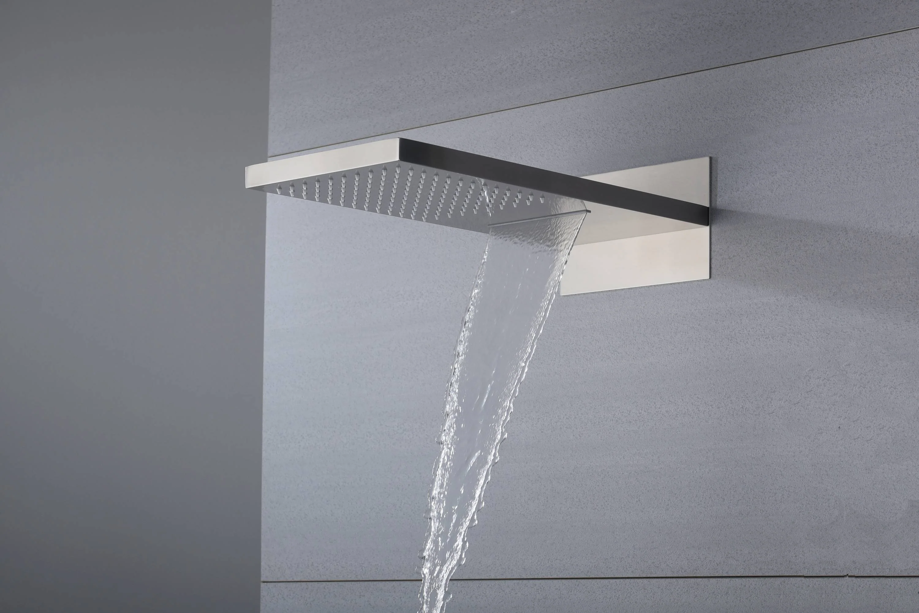 22inch rainfall and waterfall Brushed Nickel 4 Way Thermostatic Shower Faucet with 4inch Body Jet - Image 3