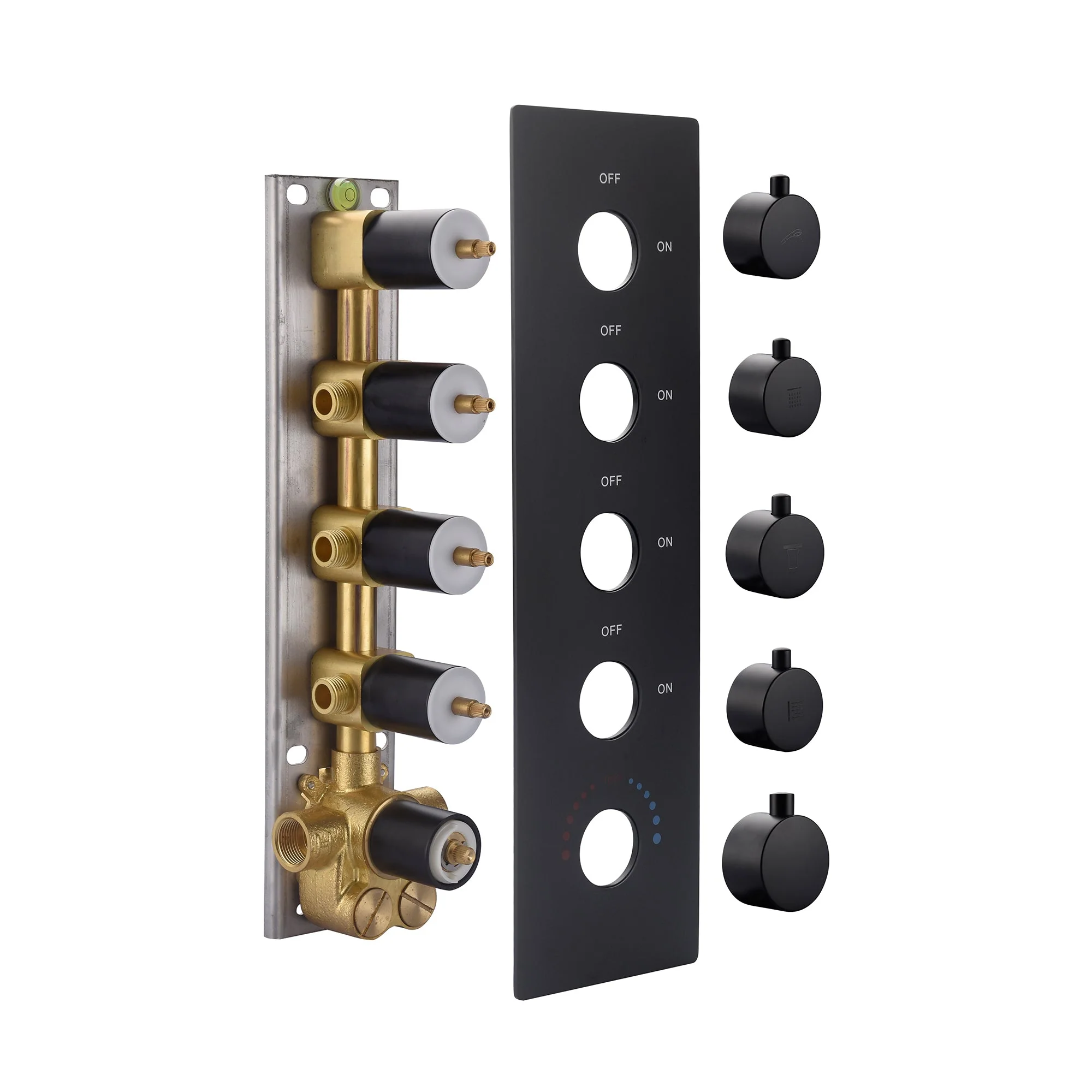 24-inch or 20-inch Matte Black Rainfall Shower System: Featuring a 4-Way Digital Display Thermostatic Rough-In Valve, and a Refreshing 6-inch Wall Mount Shower Head - Image 6