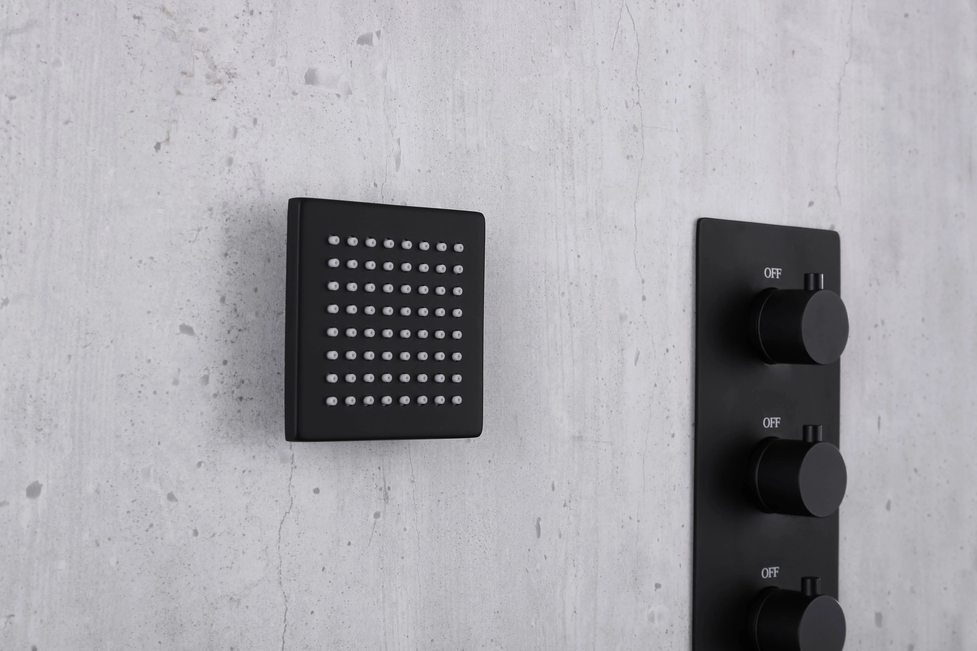 24-inch or 20-inch Matte Black Rainfall Shower System: Featuring a 4-Way Thermostatic Rough-In Valve, Soothing Body Jets, and a Refreshing 6-inch Wall Mount Shower Head - Image 8