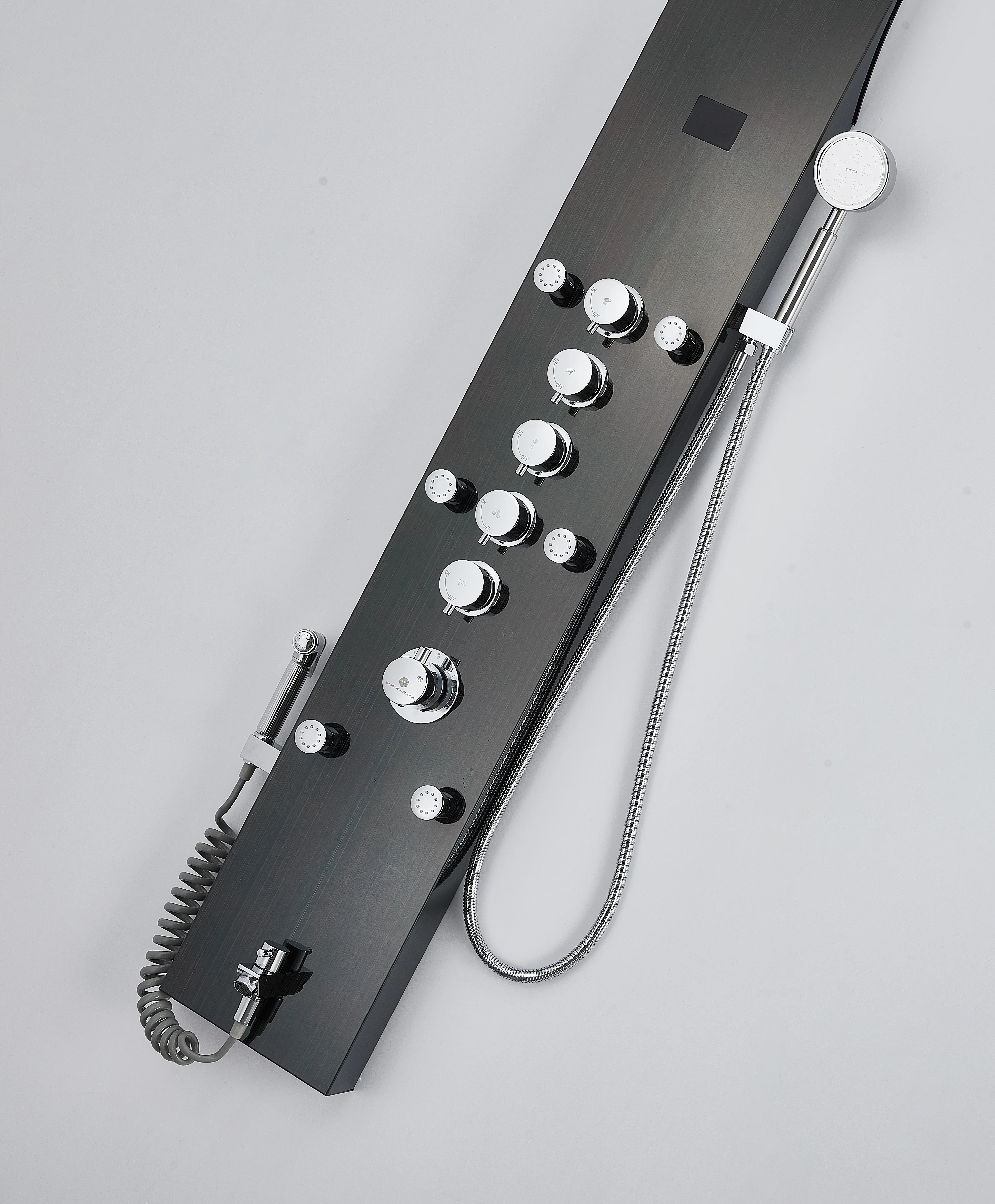 Oil Bronze Black LED 59'' Rain & Waterfall Massage Tower - Simultaneous and Independent Functionality - Image 5