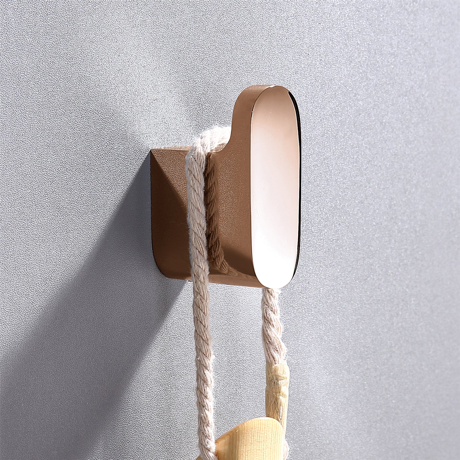 Luxurious 4-Piece Brass Rose Gold Bathroom Hardware Set: Towel Bar, Towel Ring, Toilet Paper Holder, Robe Hook, and Tower Holder - Wall Mounted - Image 3