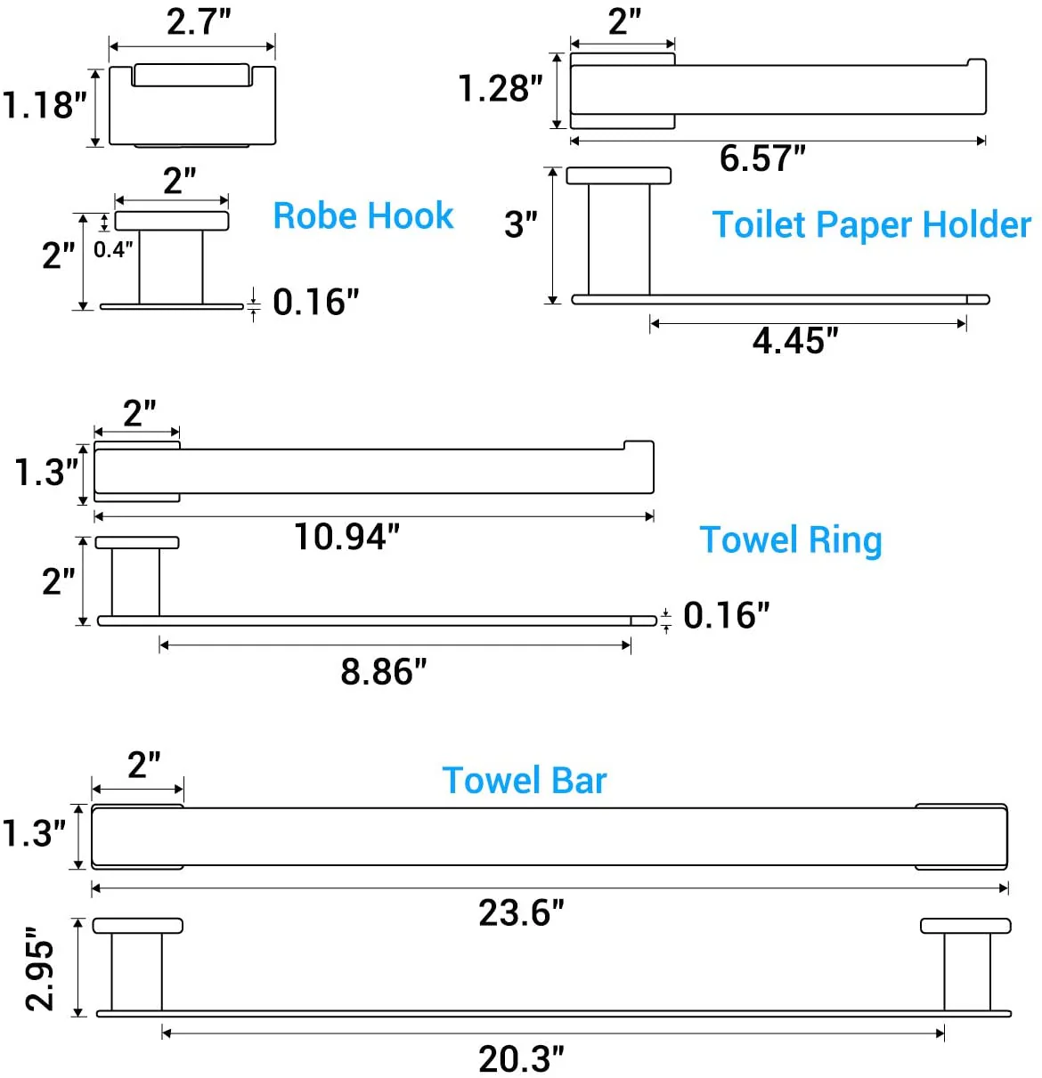 Luxurious 4-Piece Brass Polished Gold Bathroom Hardware Set: Towel Bar, Towel bar, Toilet Paper Holder, Robe Hook, and Tower Holder - Wall Mounted - Image 3