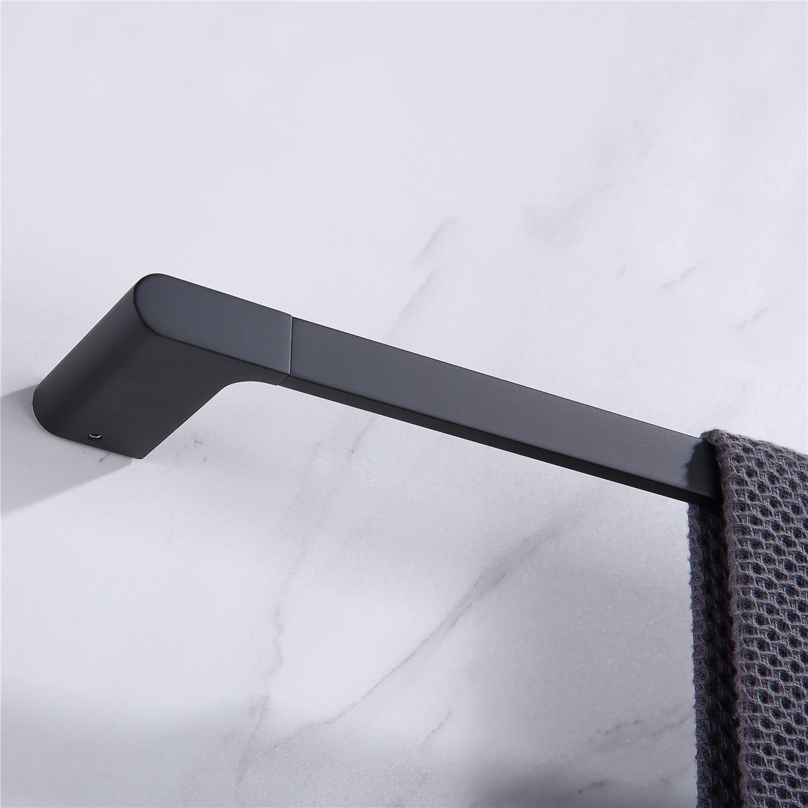 Luxurious 4-Piece Brass Matte Black Bathroom Hardware Set: Towel Bar, Towel Ring, Toilet Paper Holder, Robe Hook, and Tower Holder - Wall Mounted - Image 3