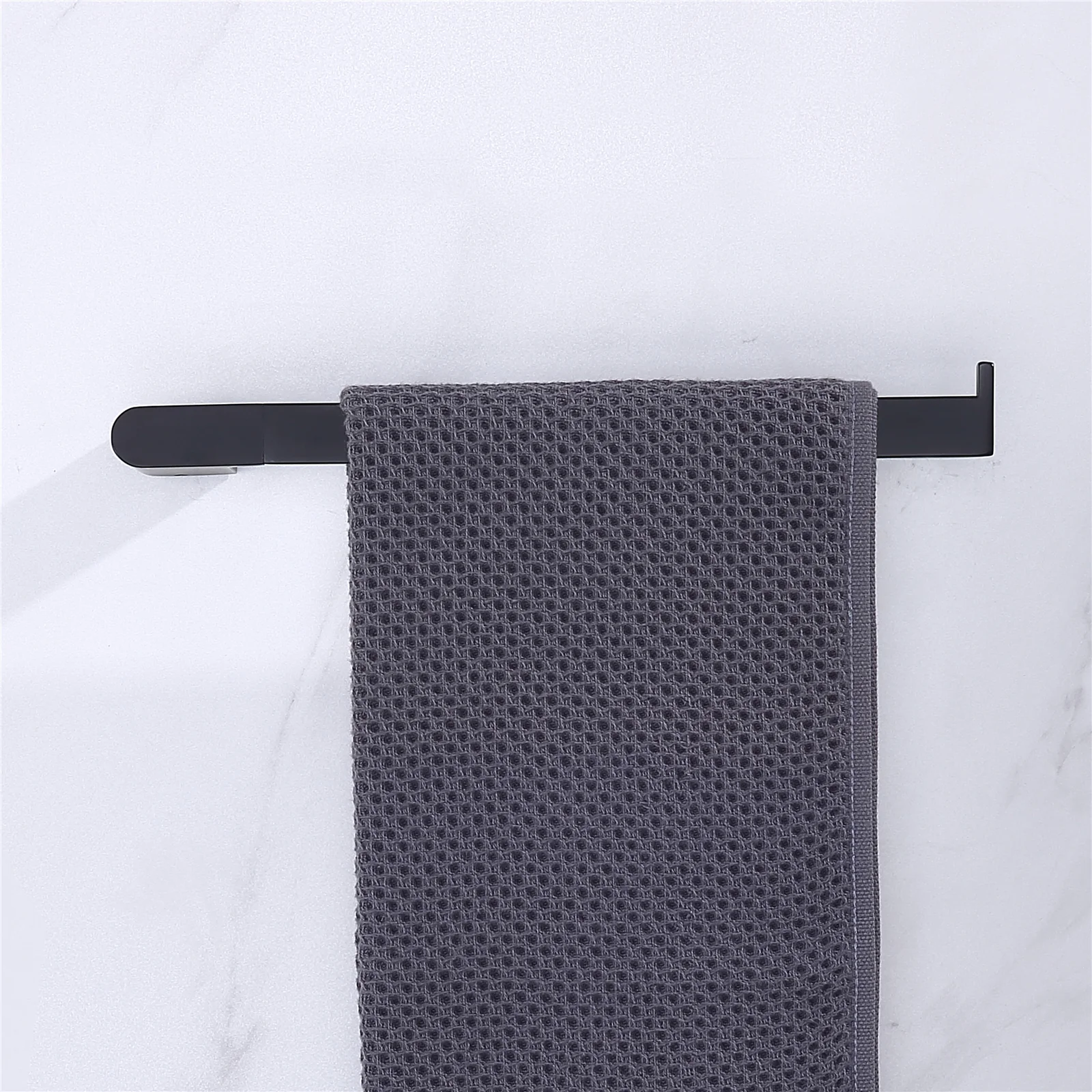 Luxurious 4-Piece Brass Matte Black Bathroom Hardware Set: Towel Bar, Towel Ring, Toilet Paper Holder, Robe Hook, and Tower Holder - Wall Mounted - Image 6