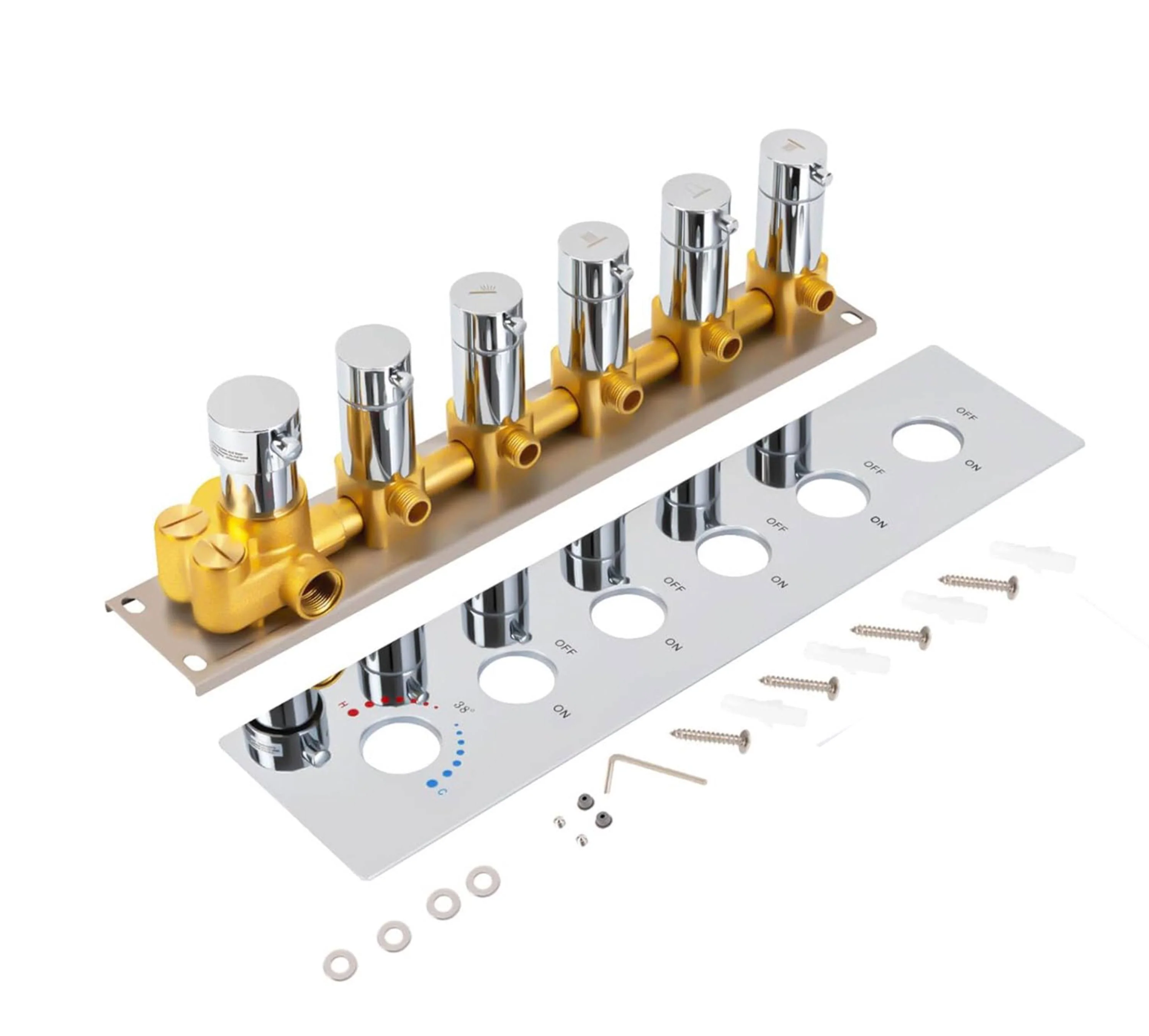5 way thermostatic  rough in valve with trim - Image 2