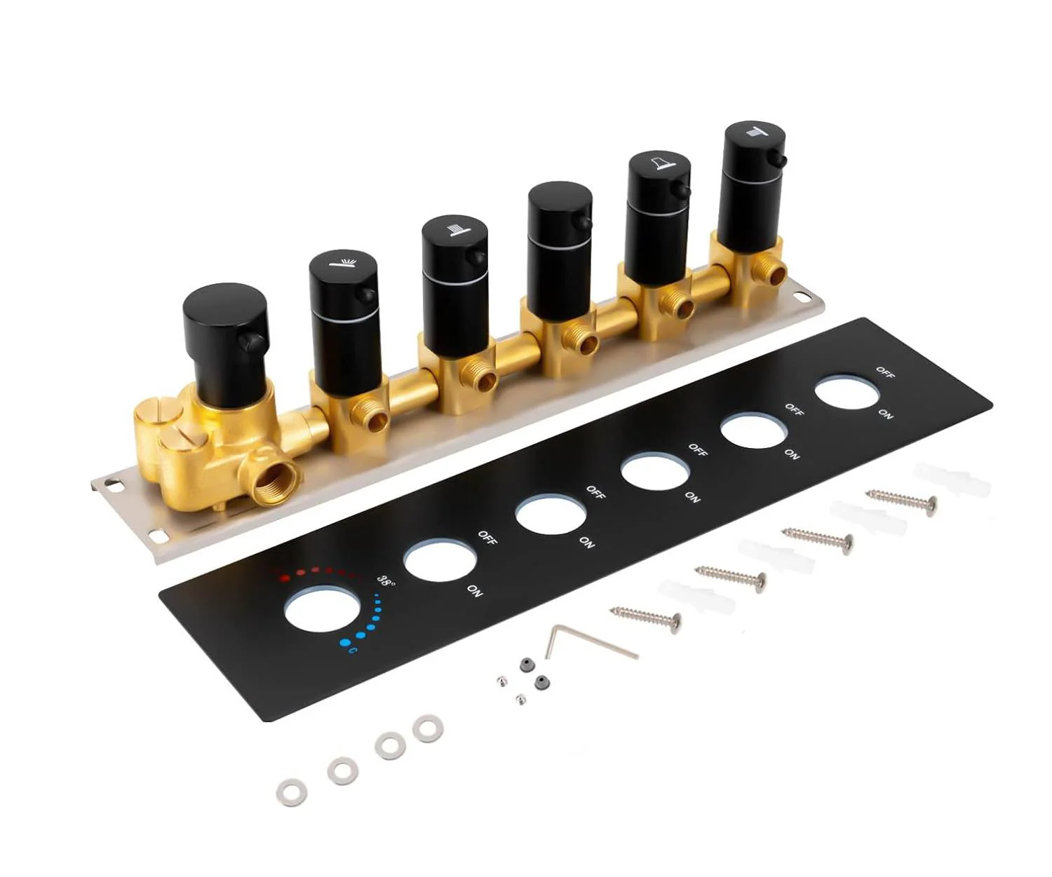 5 way thermostatic  rough in valve with trim - Image 3