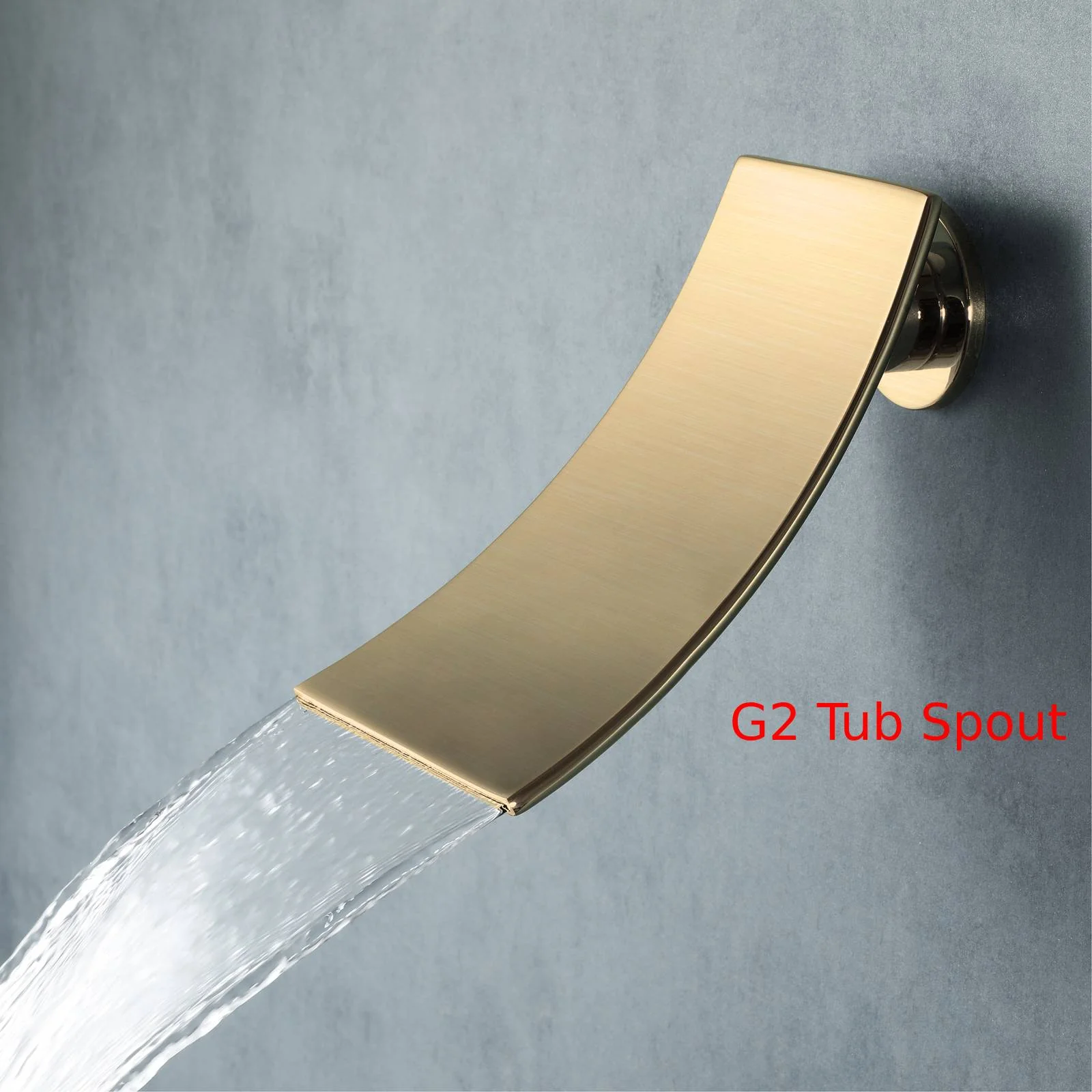 6 Inch Regular shower head wall Mount Brushed Gold two functions Shower System with pressure balance rough in valve and trim and waterfall tub spout - Image 10