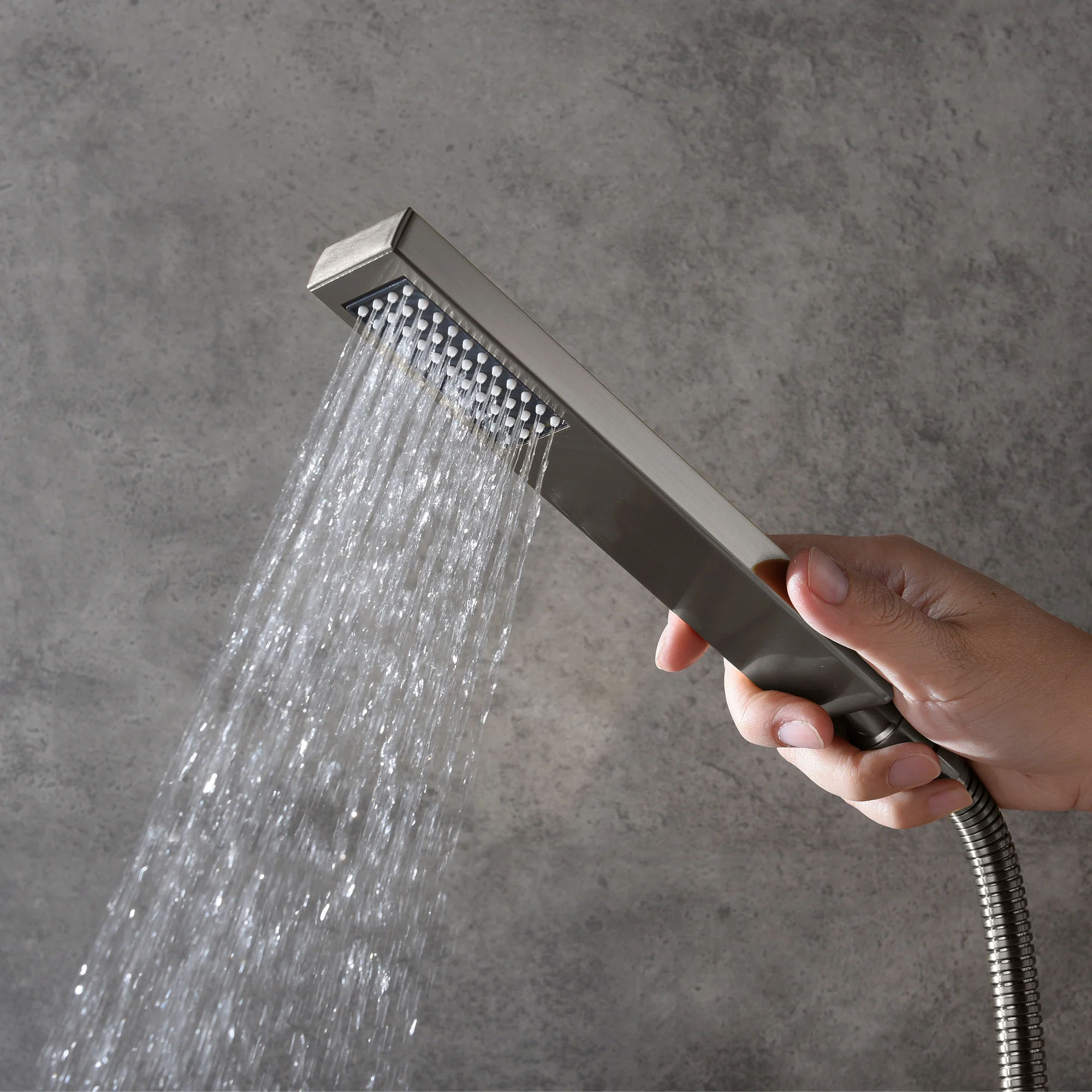 Brushed Nickel 3-Way Thermostatic Shower System with 20-Inch LED Rainfall Showerhead, Digital Display, 6 Body Jets and Touch Panel Control, Flush-Mounted Design - Image 16