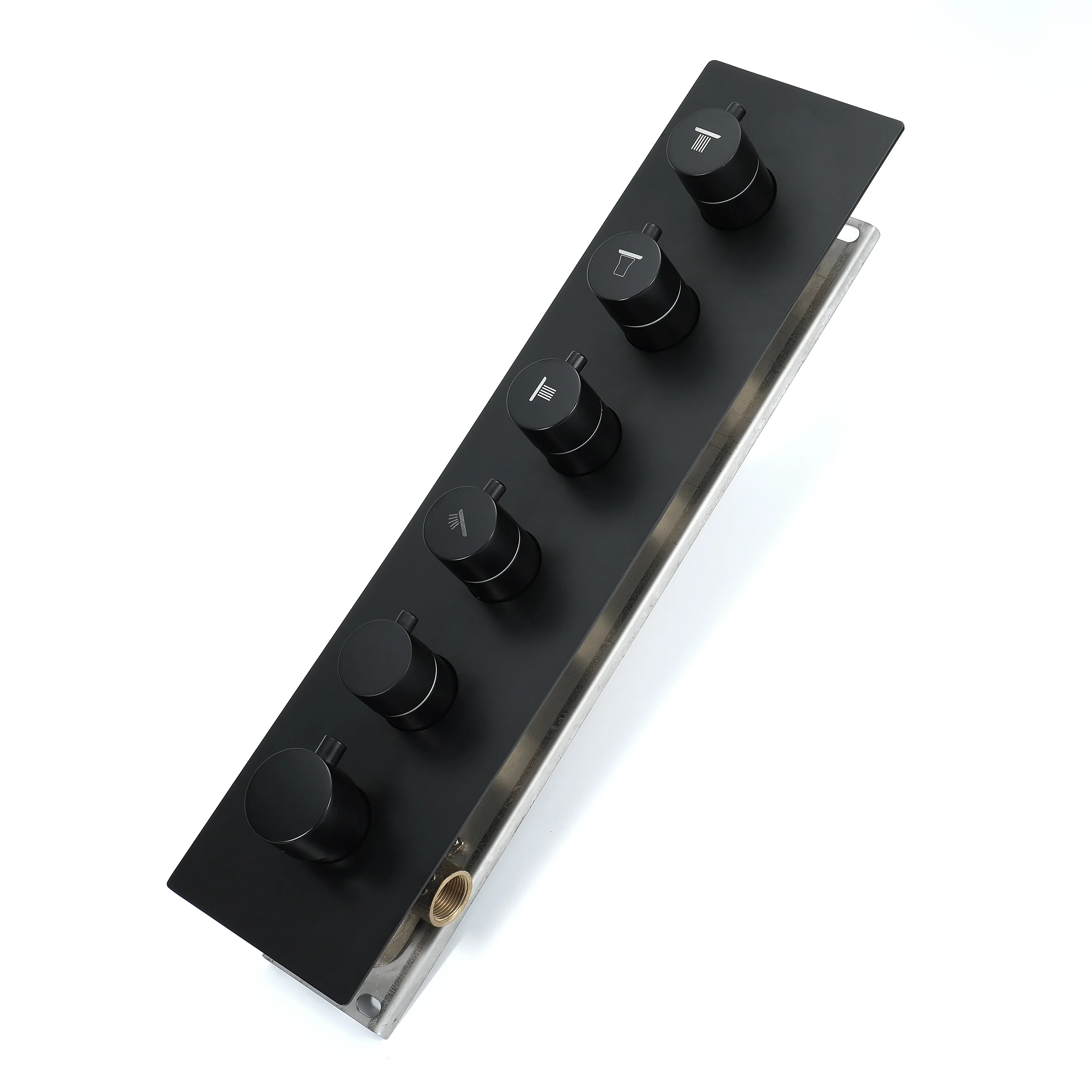 Matte Black 35" Bluetooth Music LED Shower System with Waterfall, 5-Way Thermostatic Valve, 3 Body Jets, Touch Panel - Image 6