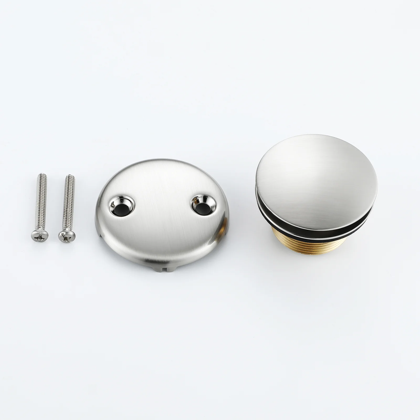 Tip-Toe Tub Trim Set with Two-Hole Overflow Faceplate, Replacement Bath Drain Trim Kit with 2-Hole Overflow Faceplate and Universal Fine/Coarse Thread 7 finishing colors available - Image 2