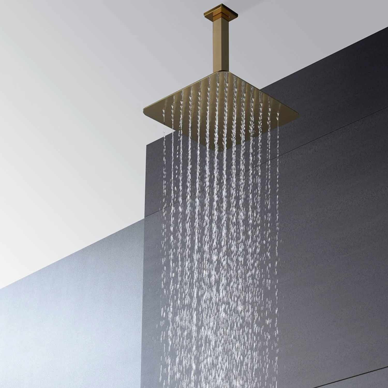 Brushed Gold 4-Way Thermostatic Shower Faucet System: Choose 12'' or 16'' Dual Ceiling Mount Shower Heads, with Body Jets and Both Simultaneous and Separate Functionality - Image 6
