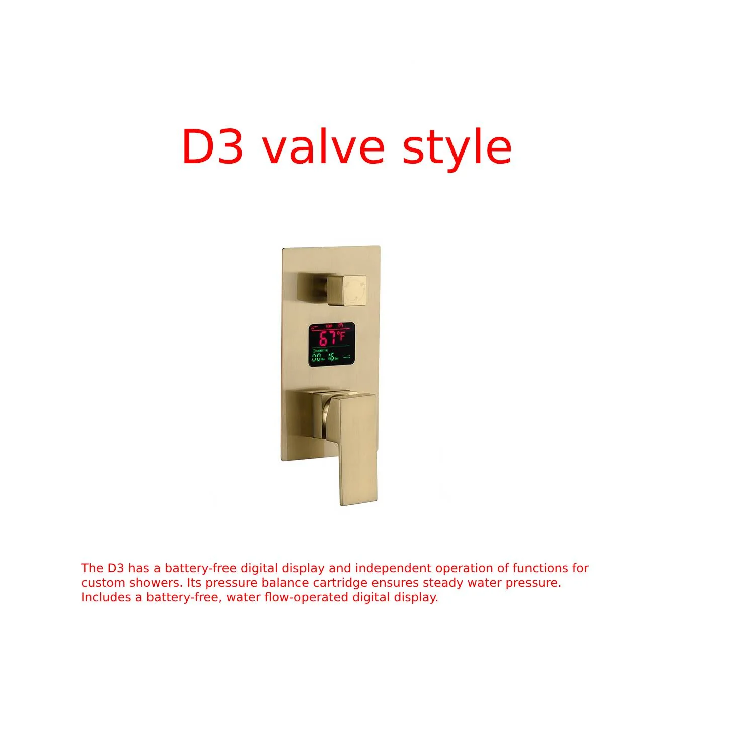 Ceiling Mounted 20-Inch Rainhead 3 Way Thermostatic Shower Faucet with Regular Head, Optional LED light or Non-Led Light - Image 20