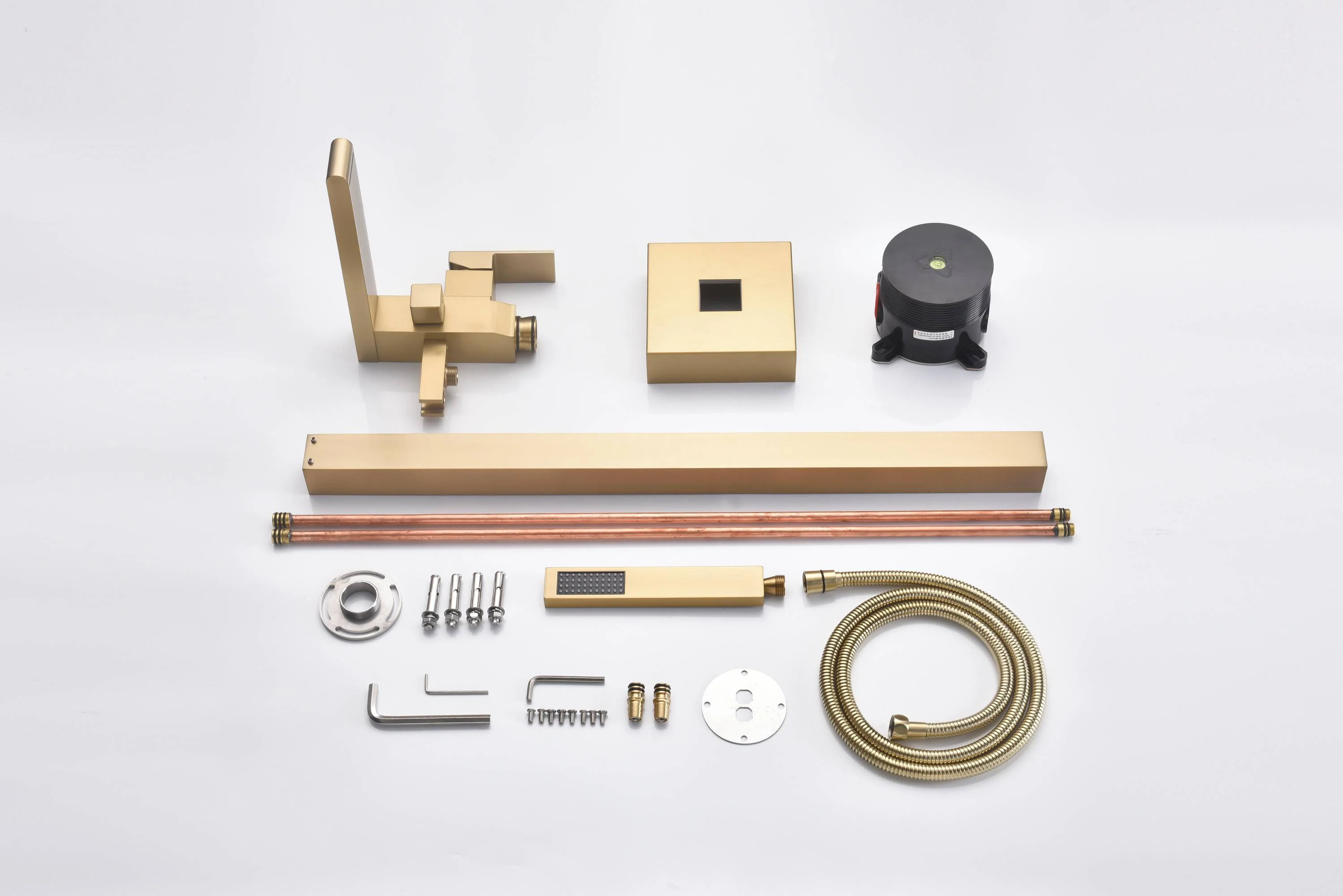 Deluxe Waterfall Freestanding Tub Filler Faucet in Brushed Gold Finish with Single Handle, Hand Shower, and Pressure Balance - Image 4