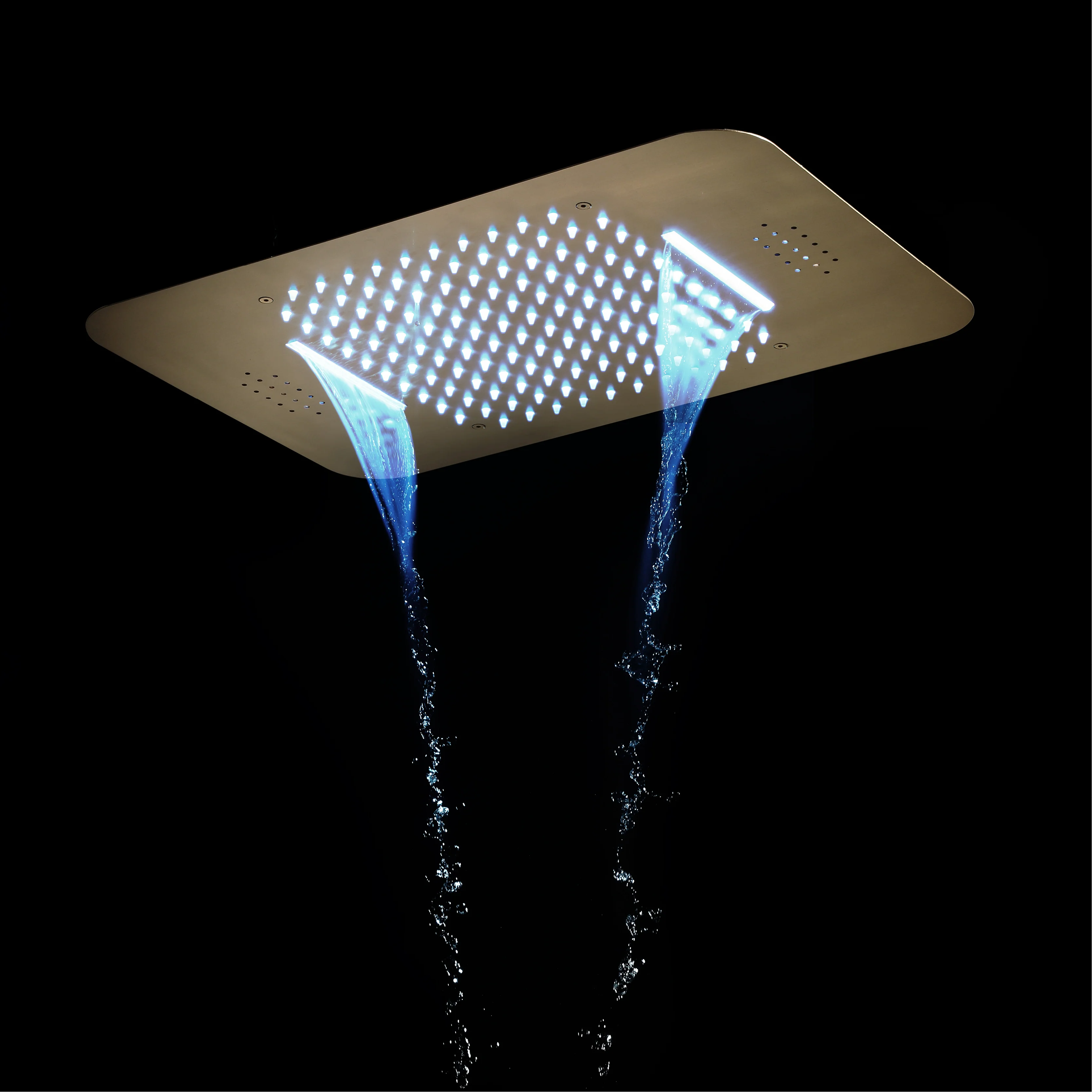 Brushed Gold Music 64 LED lights Flushed mount 23X 15inch shower head 3 way Digital display thermostatic valve that each function run all together and separately - Image 5