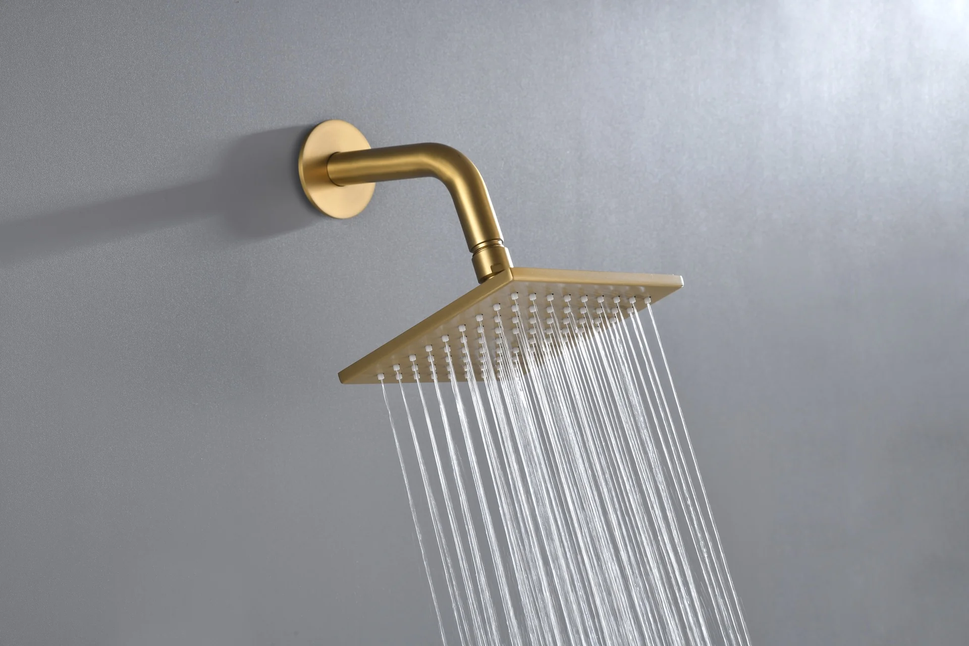 Brushed Gold rainfall shower head high pressure shower head 3 way digital display thermostatic valve shower heads systems each function work at the same time and separately - Image 22