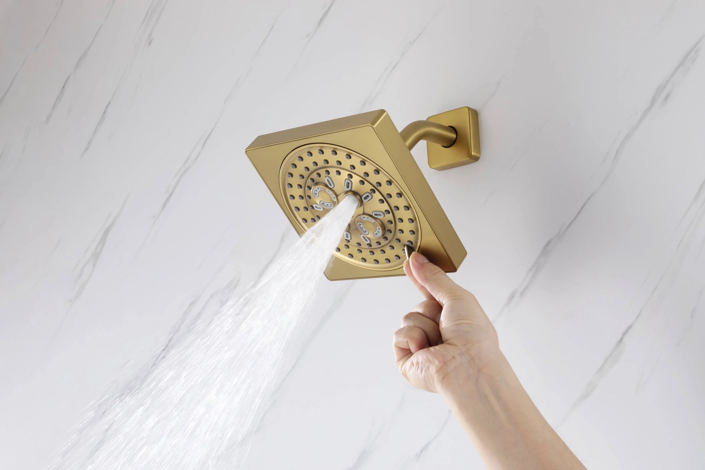 Brushed Gold 3-Way Digital Display Thermostatic Shower System: Featuring Body Jets and a 6-Inch Regular Head with Independent and Simultaneous Functionality - Image 22
