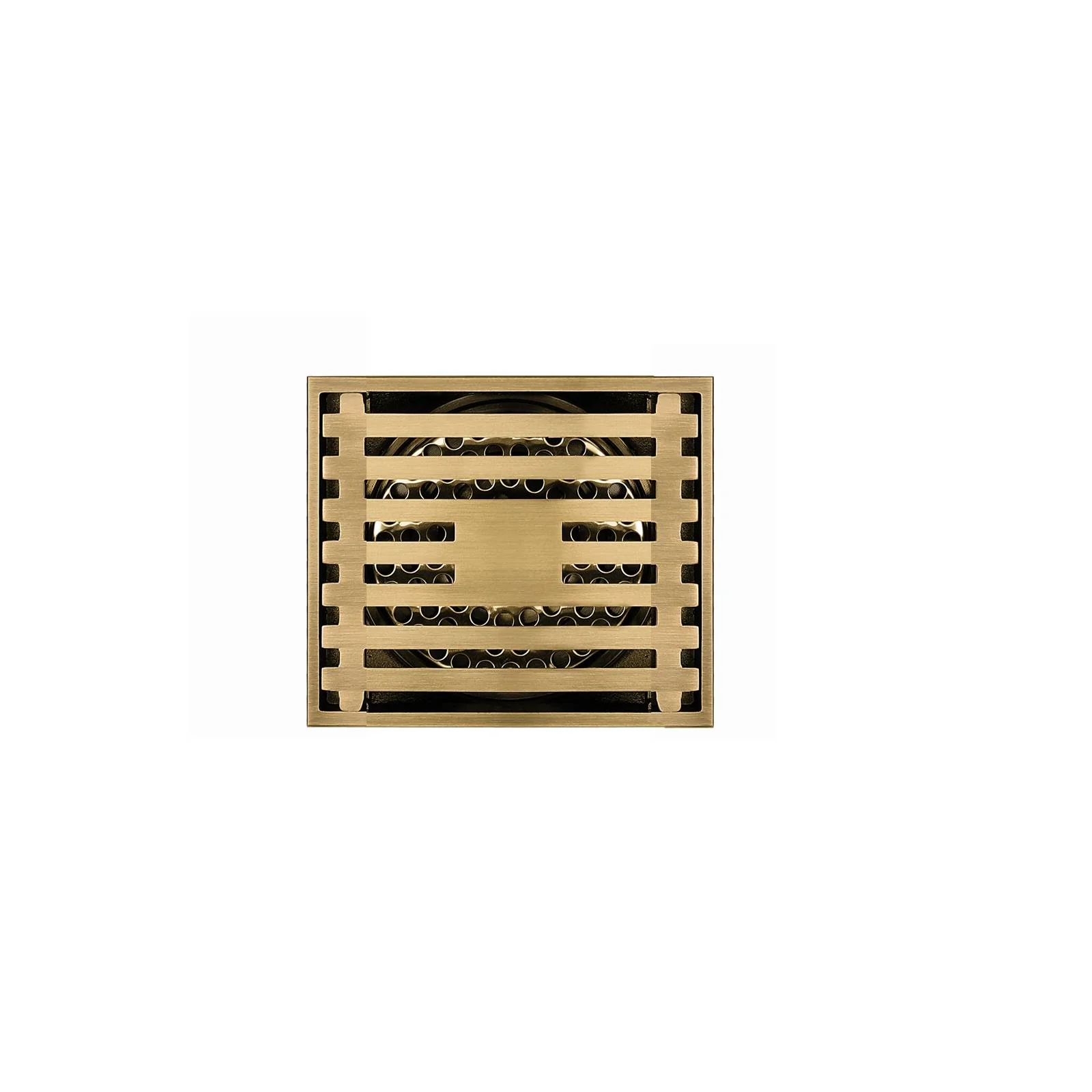 8 x3 Inch or 4 x 4 inch Shower Linear Brushed Gold Drain Rectangular Floor Drain with Accessories Square Hole Pattern Cover Grate Removable  Brushed Gold Brass - Image 9