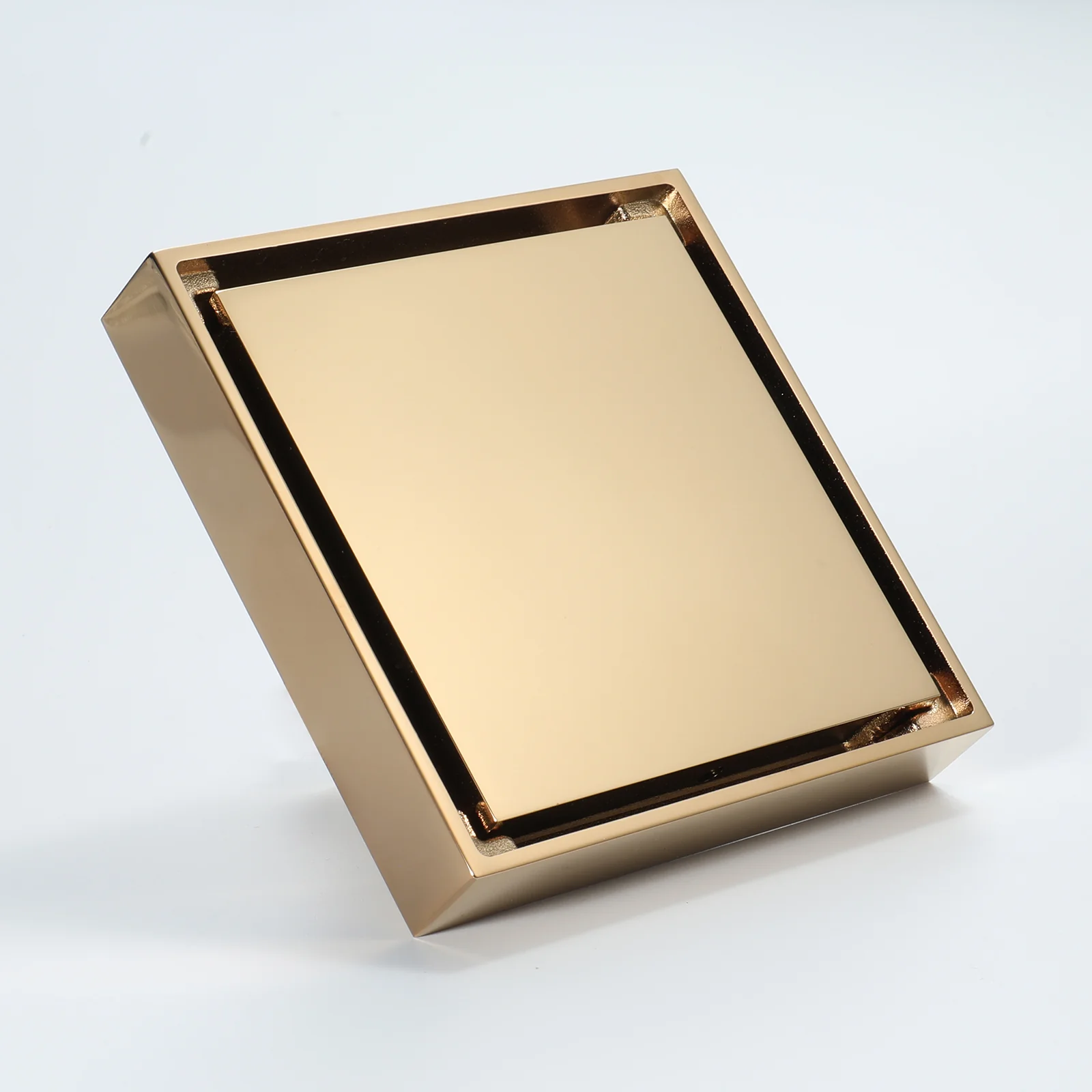 Polished Gold brass floor drain 4x4inch - Image 5