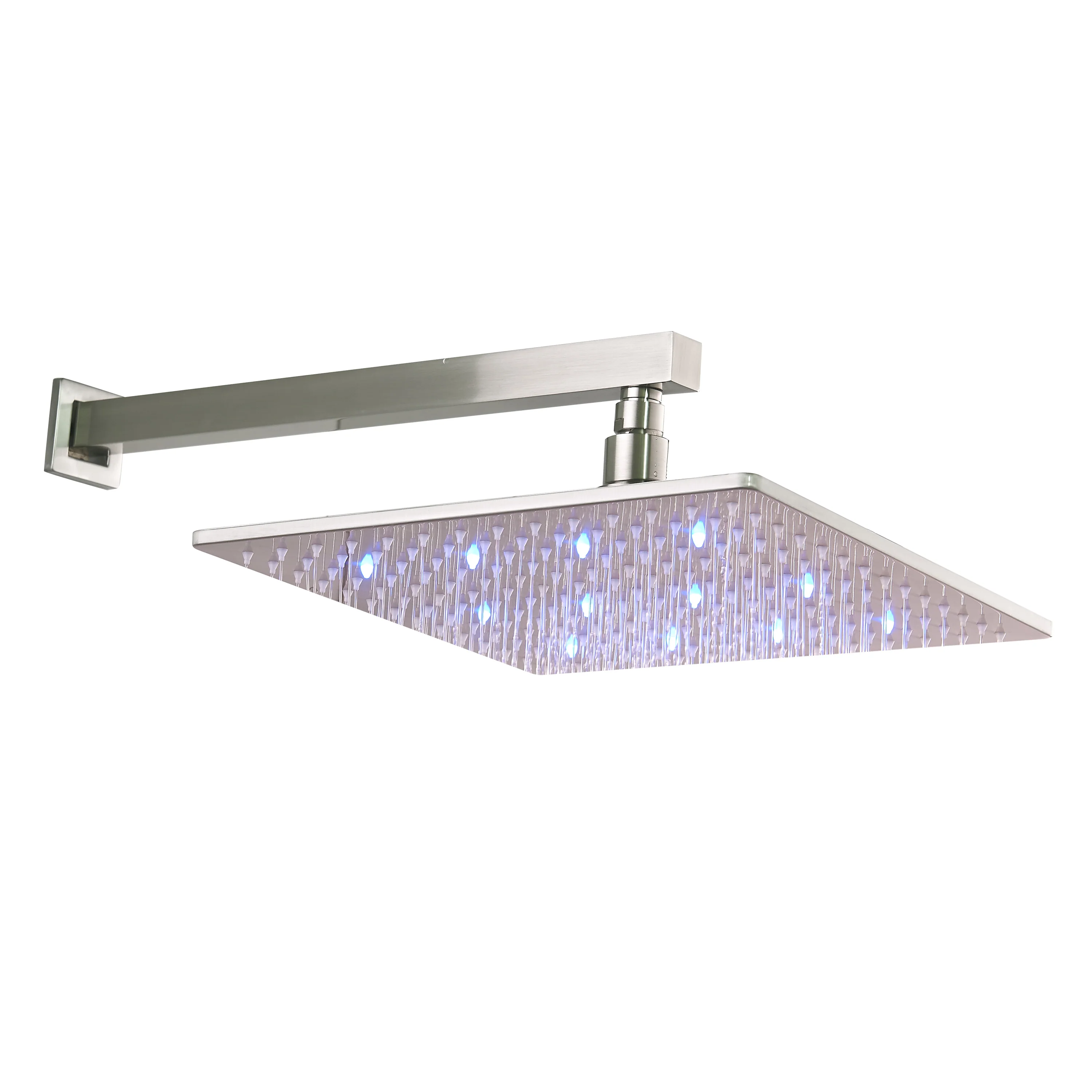 Brushed nickel ceiling mount rainfall shower head 3 way digital display anti scald Shower Faucet with tub spout - Image 8