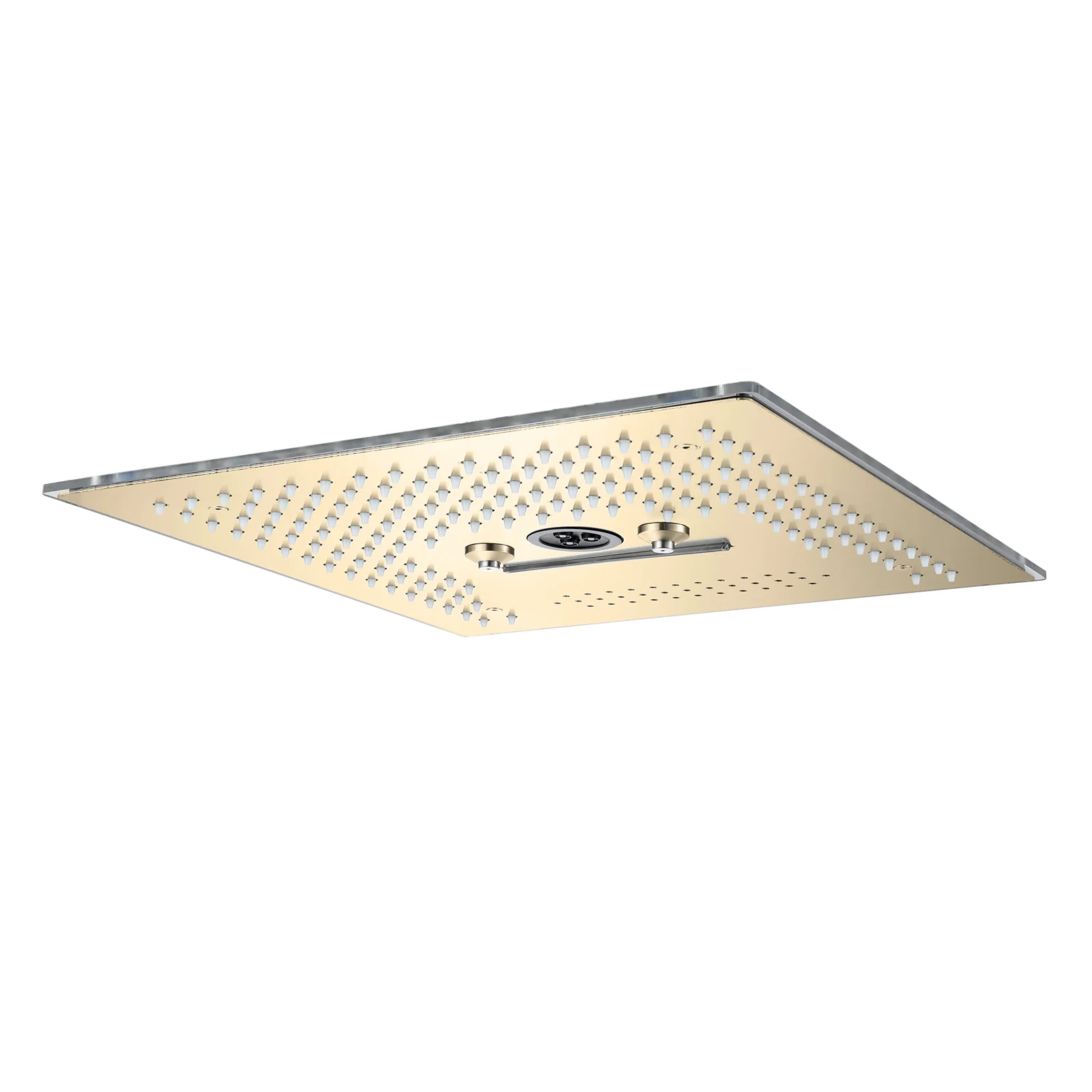 Flushed Mounted Brushed Gold 16'' x 16'' Shower Head: Featuring 64 LED Lights, Music, Rainfall, Waterfall, Mist, 360 Degrees Rotation, and Hydro Jet Technology - Image 4