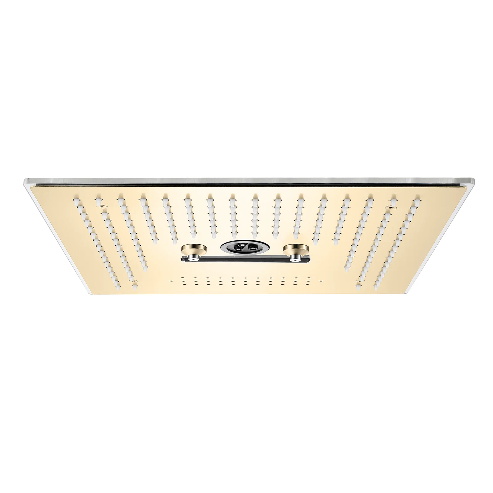 Flushed Mounted Brushed Gold 16'' x 16'' Shower Head: Featuring 64 LED Lights, Music, Rainfall, Waterfall, Mist, 360 Degrees Rotation, and Hydro Jet Technology - Image 5