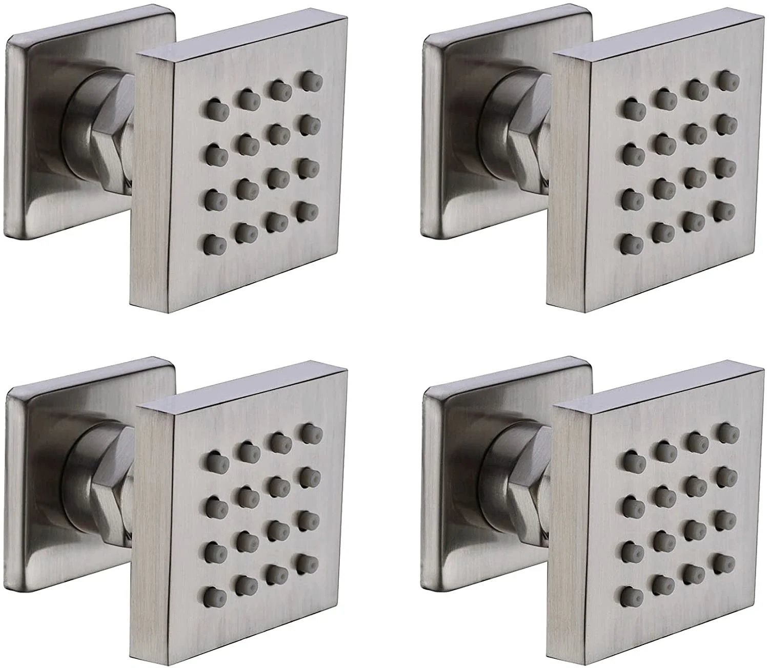 Brushed nickel rainfall shower head high pressure shower head 4 way thermostatic valve shower heads systems each function work at the same time and separately - Image 5