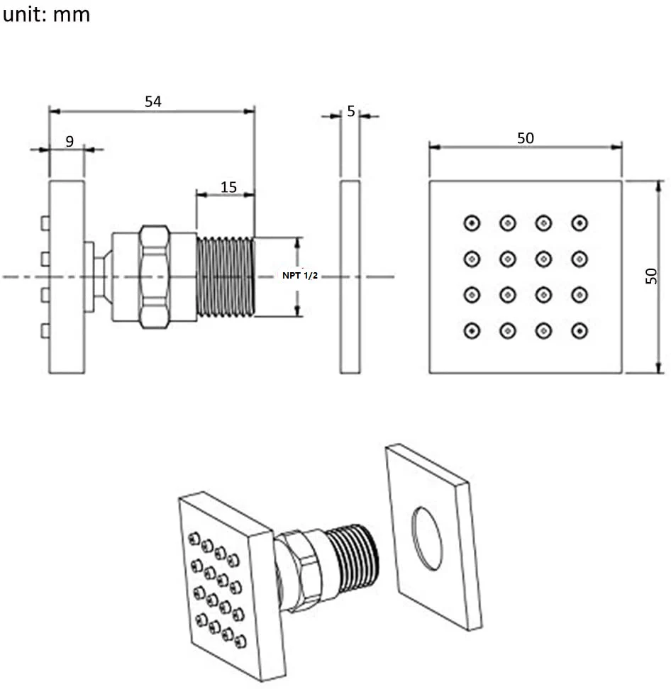 Brushed nickel rainfall shower head high pressure shower head 4 way thermostatic valve shower heads systems each function work at the same time and separately - Image 6