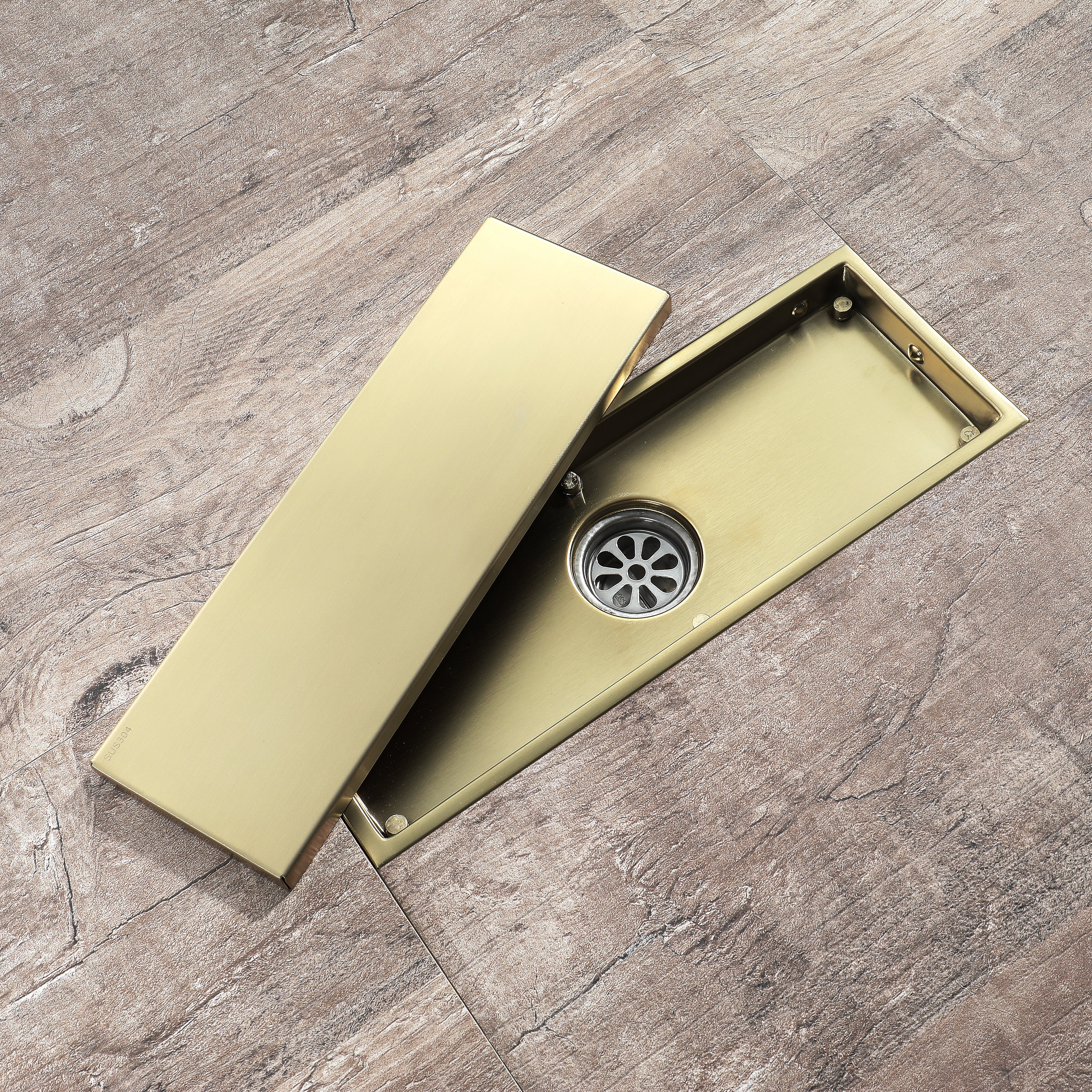 Brushed Gold stainless floor drain 11.8inch x 4.3 inch - Image 3