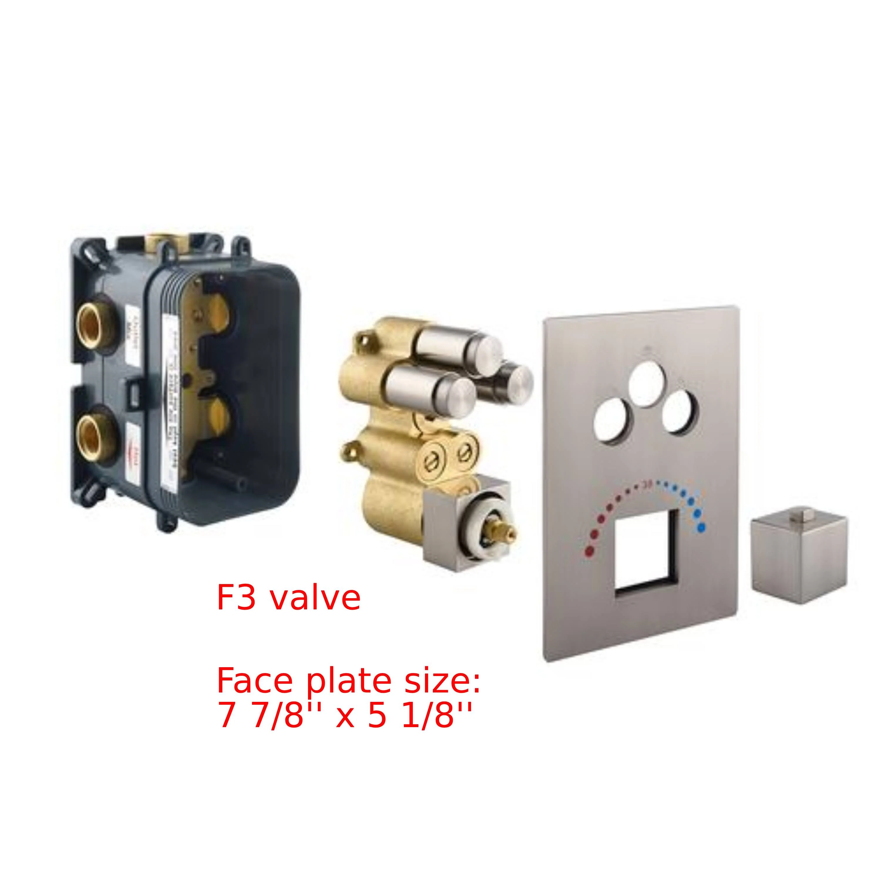 Brushed nickel rainfall shower head high pressure shower head 3 way thermostatic valve shower heads systems each function work at the same time and separately - Image 25