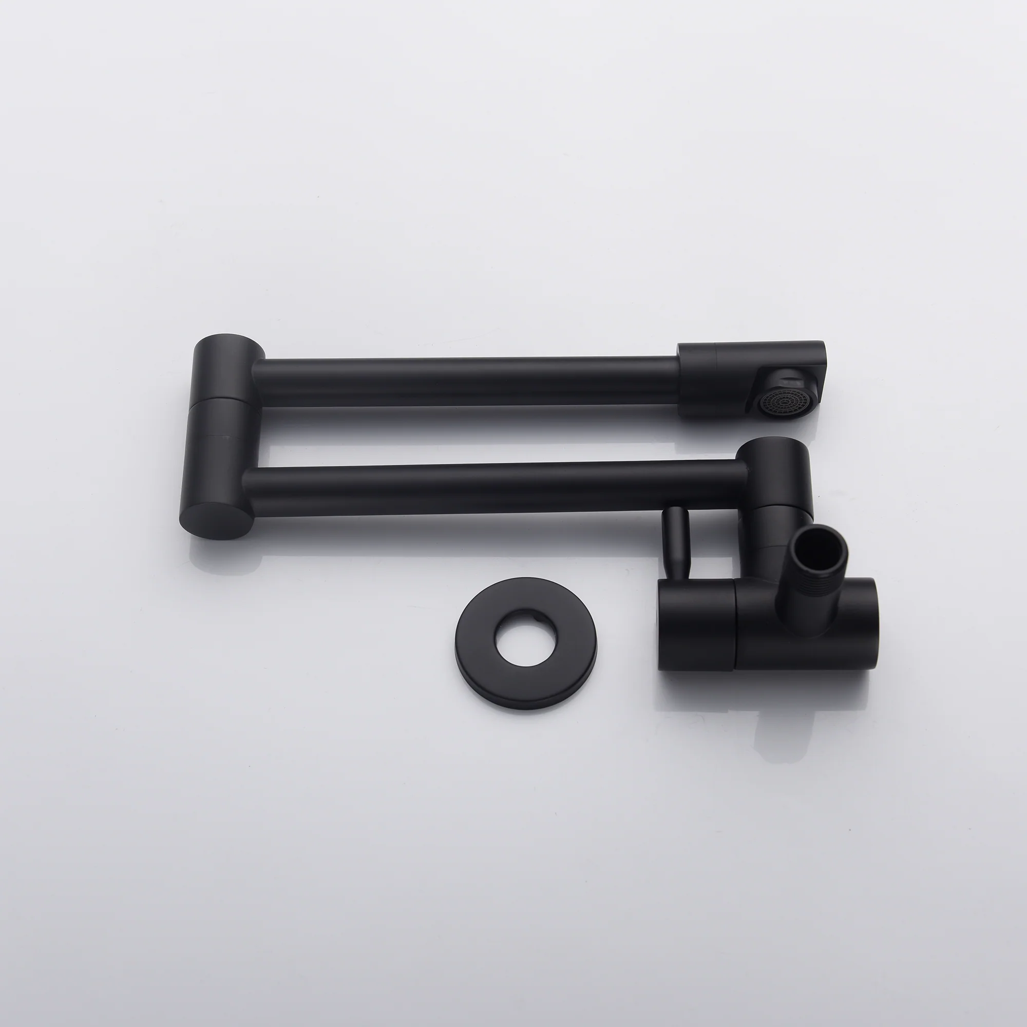 matte black wall mount pot filler faucet solid brass folding kitchen faucet single hole two handls - Image 3