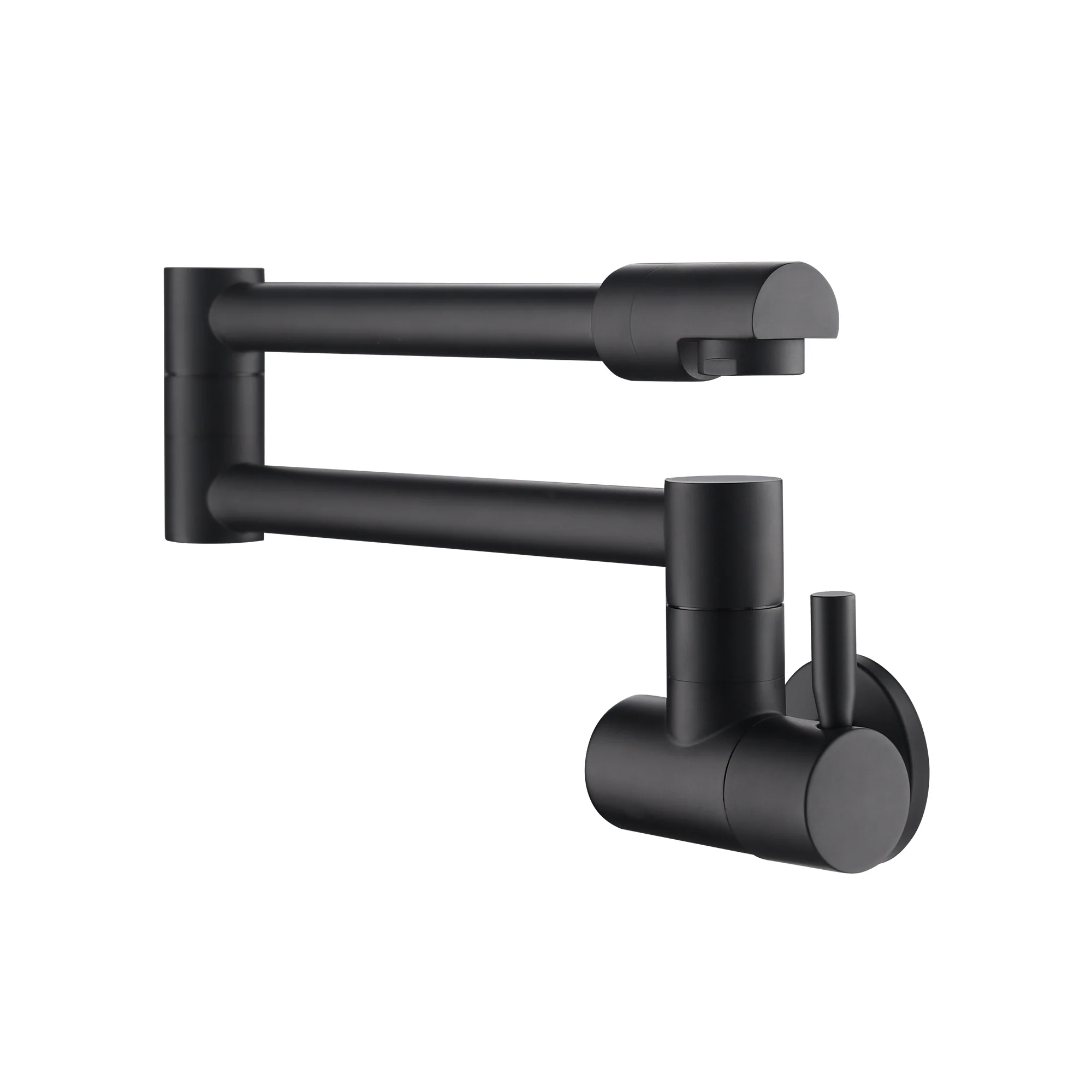 matte black wall mount pot filler faucet solid brass folding kitchen faucet single hole two handls - Image 4