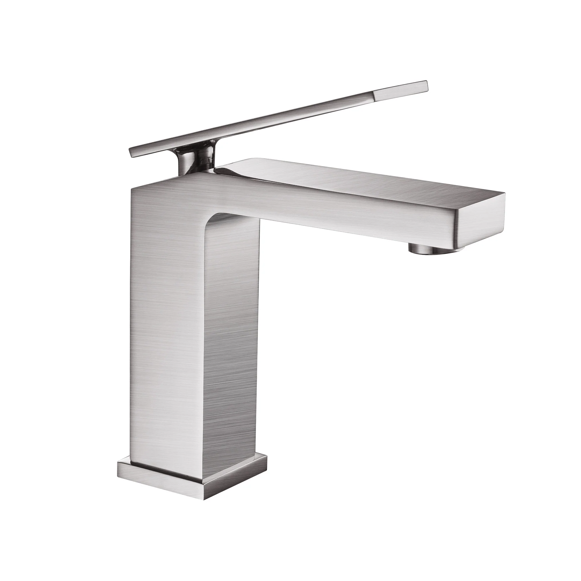 Brushed nickel Bathroom Faucet brass with plate and brass pop up drain - Image 4