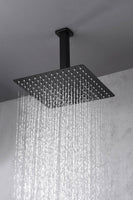 Matte Black Ceiling Mount 4-Way Digital Thermostatic Shower Faucet with Dual 6" Regular Head - Image 25