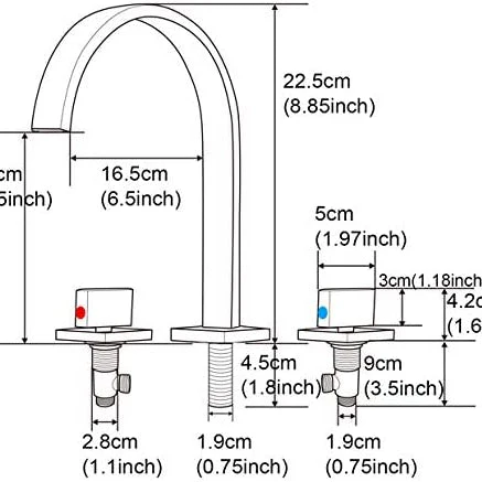 Brushed Nickel Waterfall Widespread Bathroom Basin Faucet with Two Handles and Overflow Brass Pop-Up Drain - Image 5