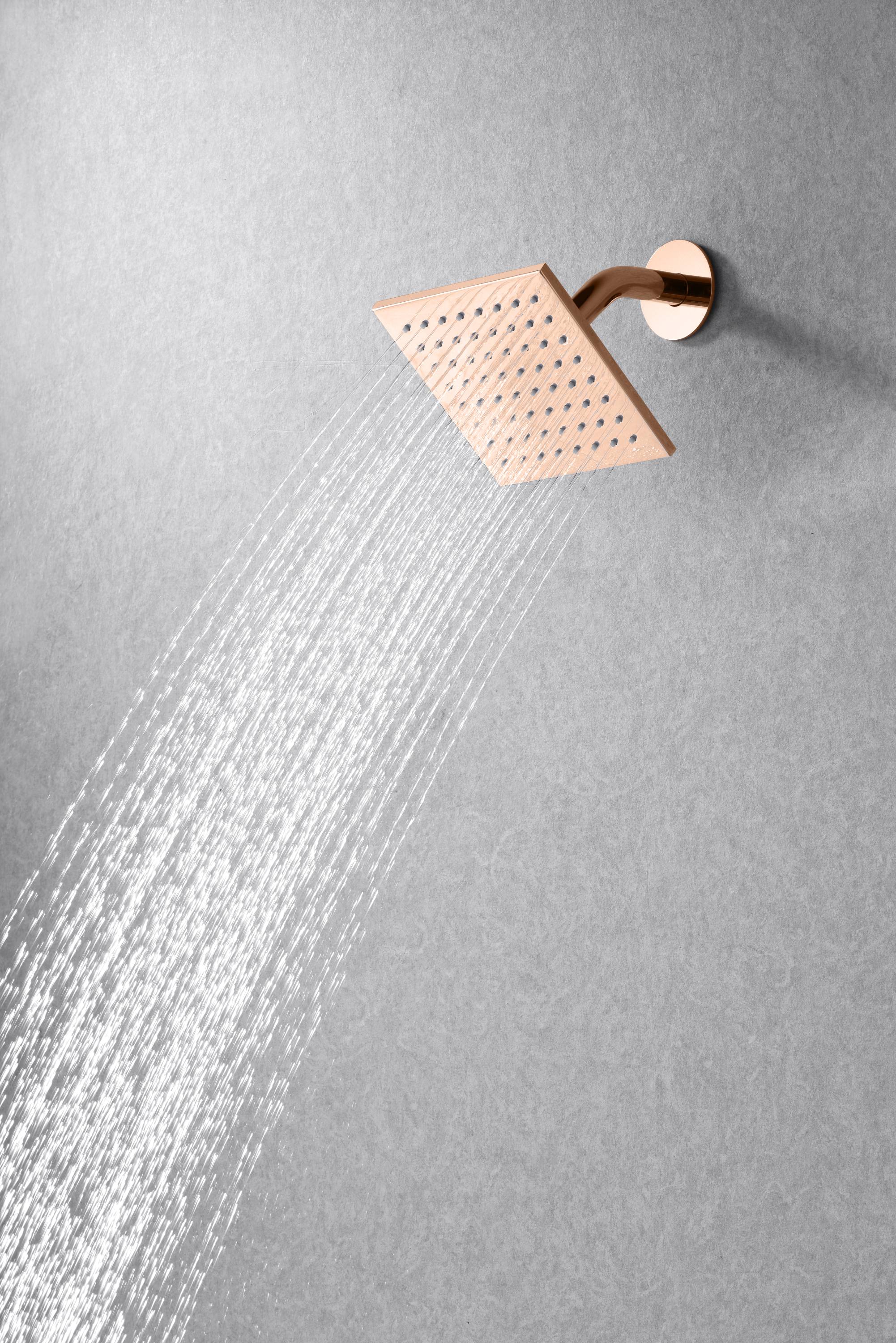 Flushed Mount Rainfall Mist 12-Inch 64 LED Colors Light Rose Gold Bluetooth Music 4 Way Thermostatic Shower Faucet with Regular Head - Image 3