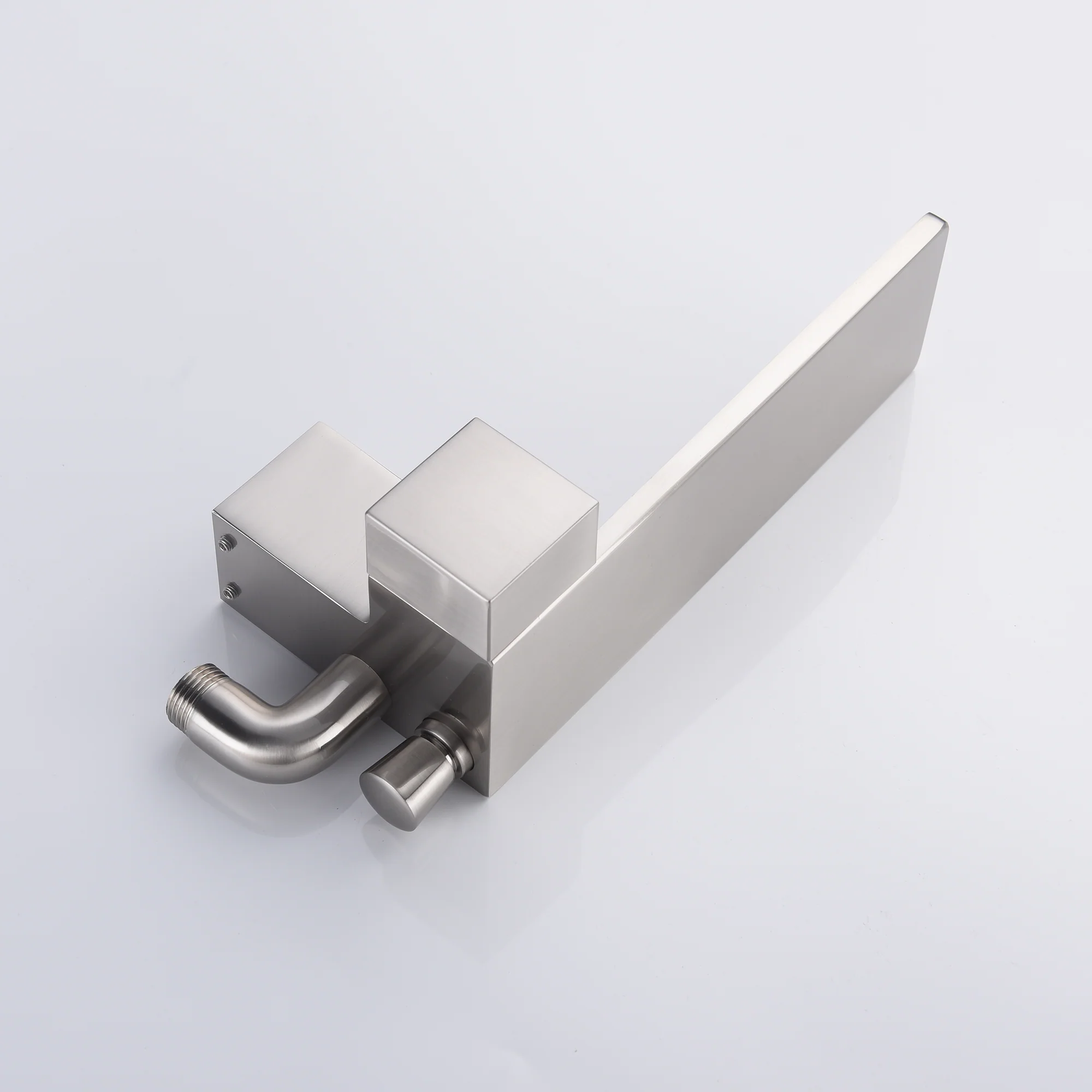 waterfall High quality Freestanding Bathtub Faucet Tub Filler Brushed Nickel Waterfall Floor Mount - Image 3