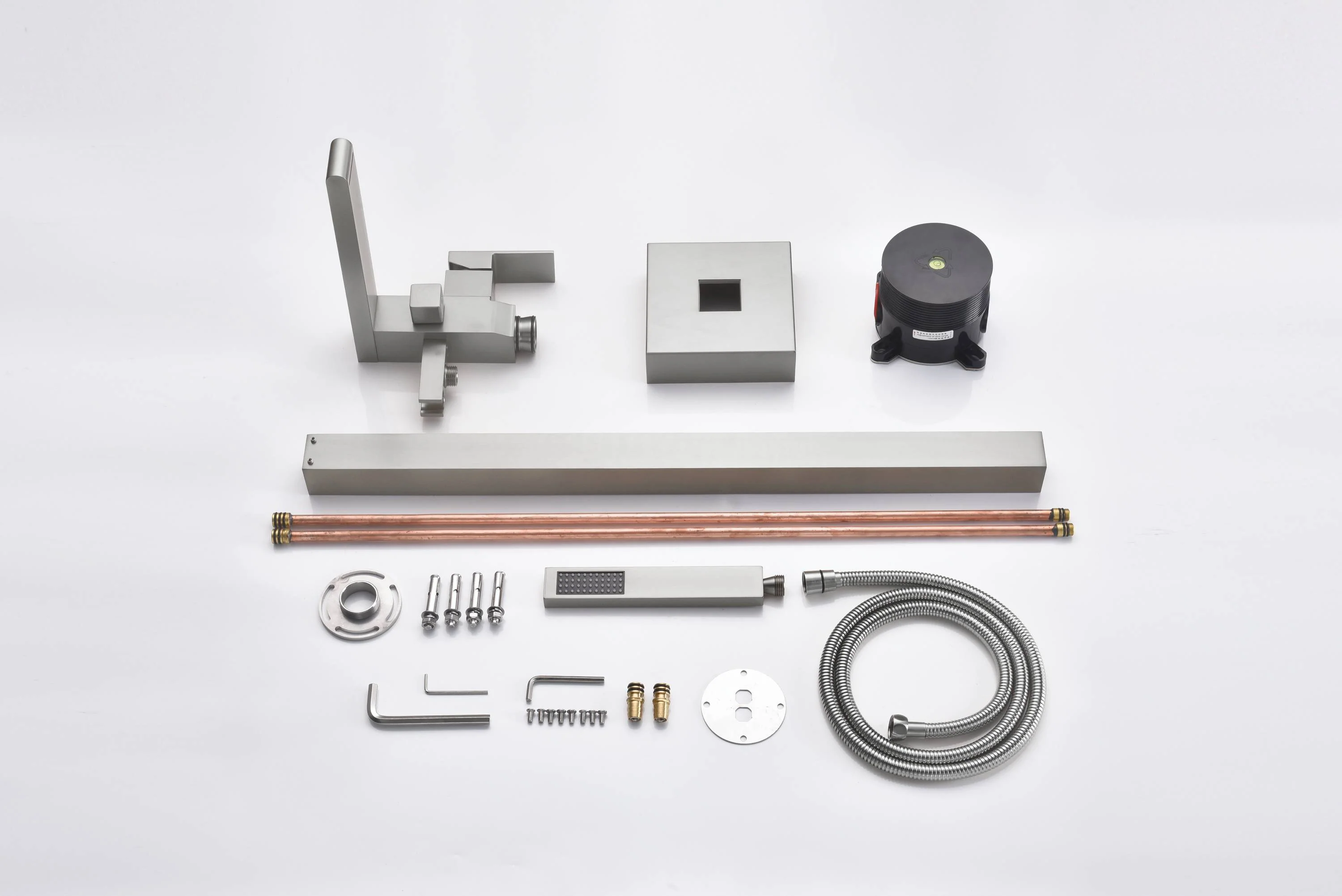 Waterfall pressure balance Freestanding Bathtub Faucet Tub Filler Brushed Nickel Waterfall Floor Mount - Image 4