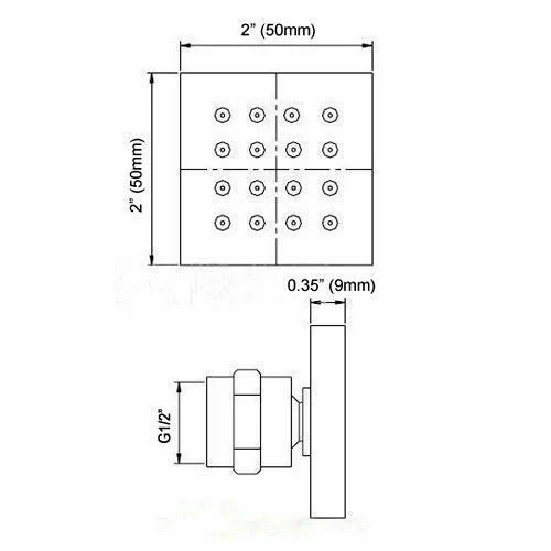 Chrome Ceiling-Mounted Shower System with LED, Digital Display, Anti-Scald, and Body Jets - Image 6