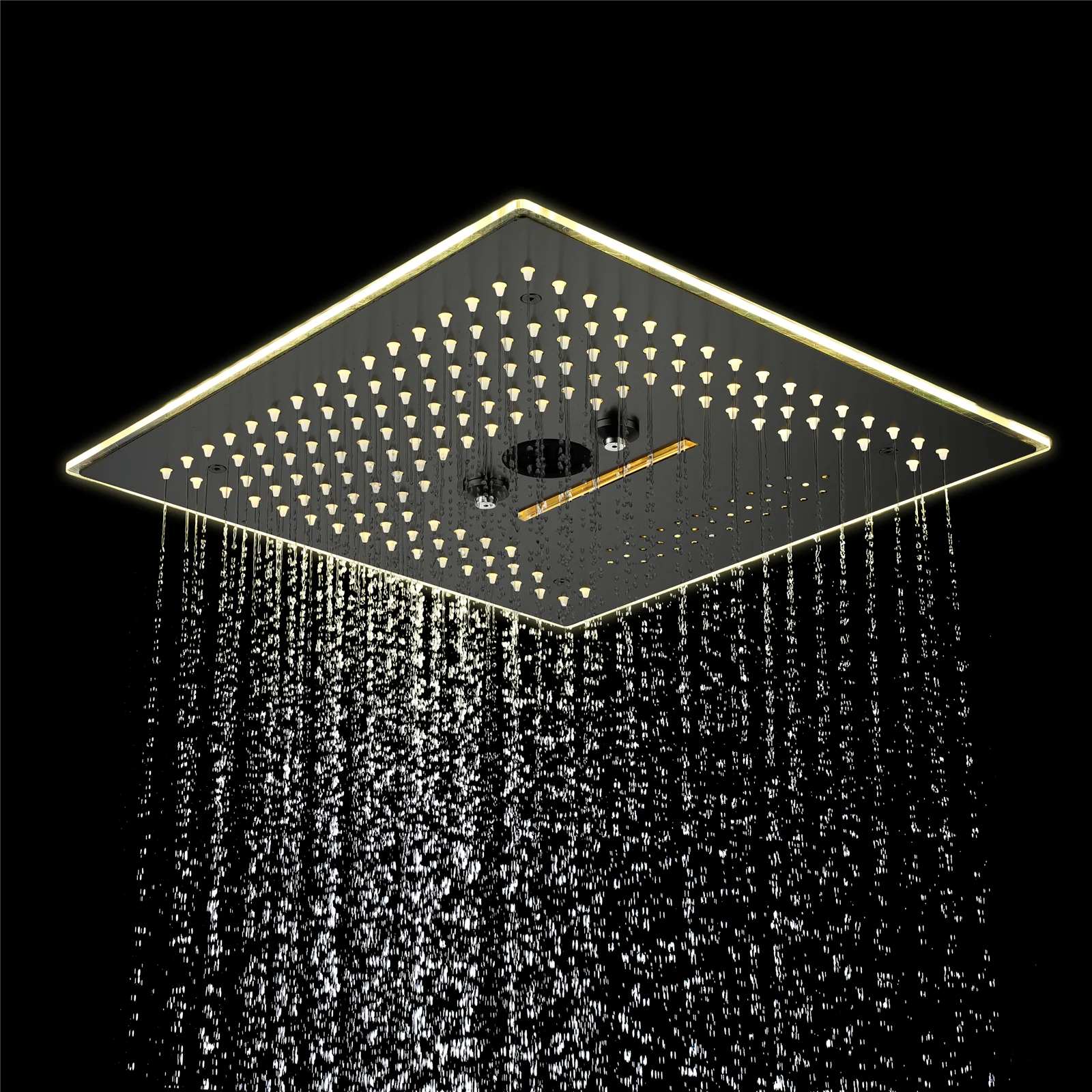 Flushed Mounted Matte Black 16'' x 16'' Shower Head: Featuring 64 LED Lights, Music, Rainfall, Waterfall, Mist, 360 Degrees Rotation, and Hydro Jet Technology - Image 5