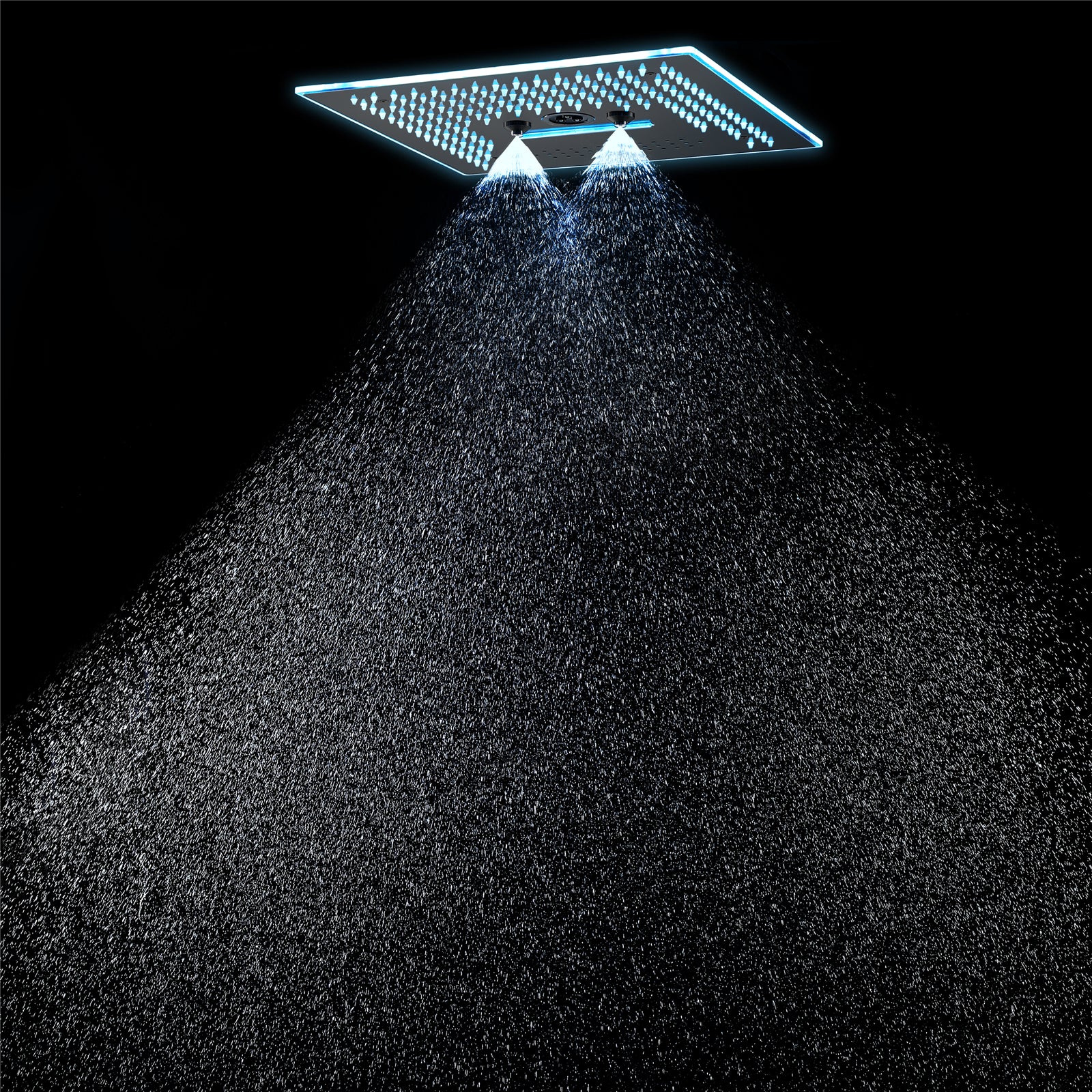 Flushed Mounted Matte Black 16'' x 16'' Shower Head: Featuring 64 LED Lights, Music, Rainfall, Waterfall, Mist, 360 Degrees Rotation, and Hydro Jet Technology - Image 9