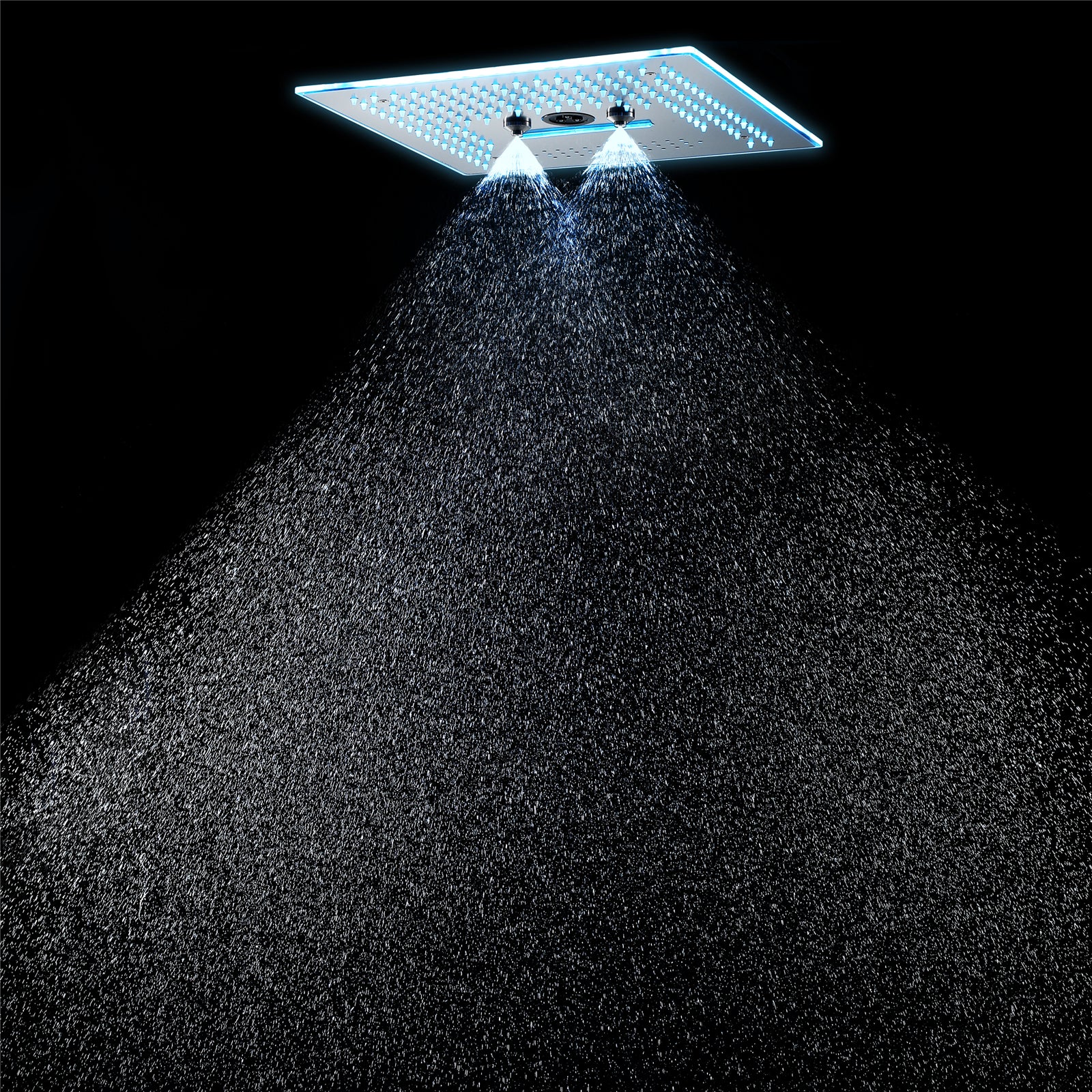 Flushed Mounted Brushed Nickel 16'' x 16'' Shower Head: Featuring 64 LED Lights, Music, Rainfall, Waterfall, Mist, 360 Degrees Rotation, and Hydro Jet Technology - Image 7