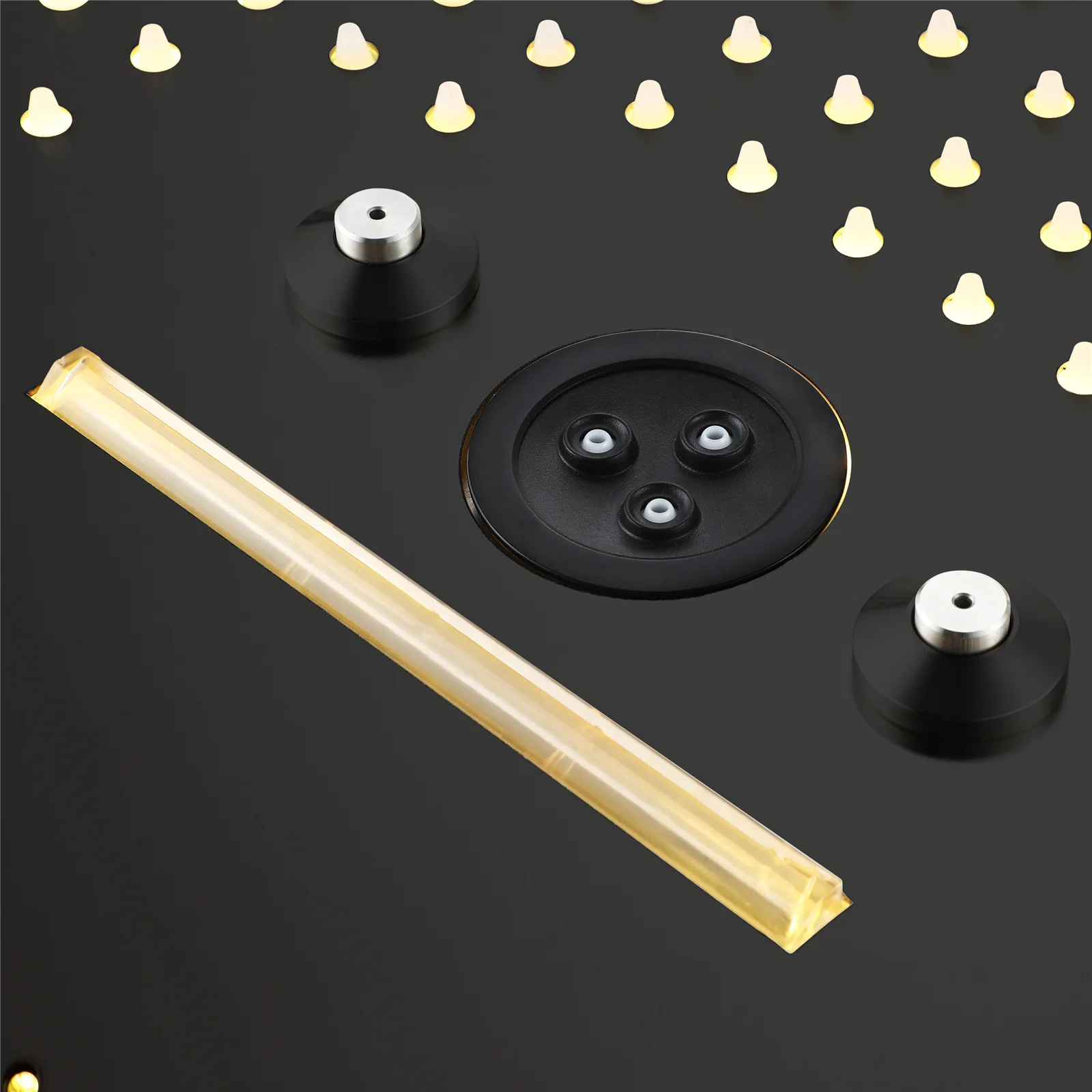 Matte Black 5-Way Thermostatic Shower Faucet: Available with or without Digital Display, Flush-Mounted 16-Inch Head, Rainfall, Waterfall, Mist, Hydro-Water Massage, 64-Color LED Lighting, and Bluetooth Music - Image 10