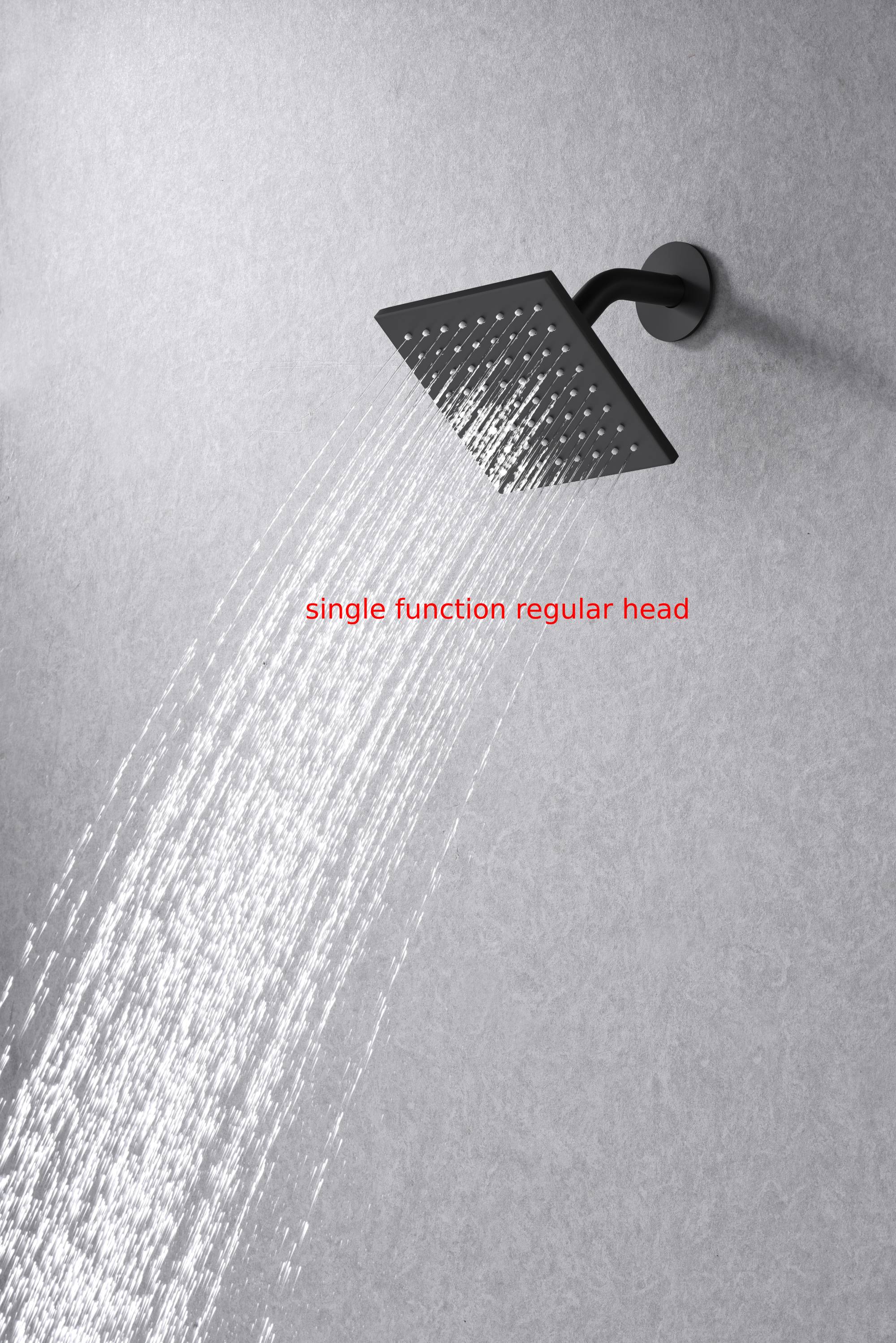 matte black ceiling mount 12 inch or 16 inch rain head 3 way thermostatic shower faucet with Regular head wall mount - Image 8