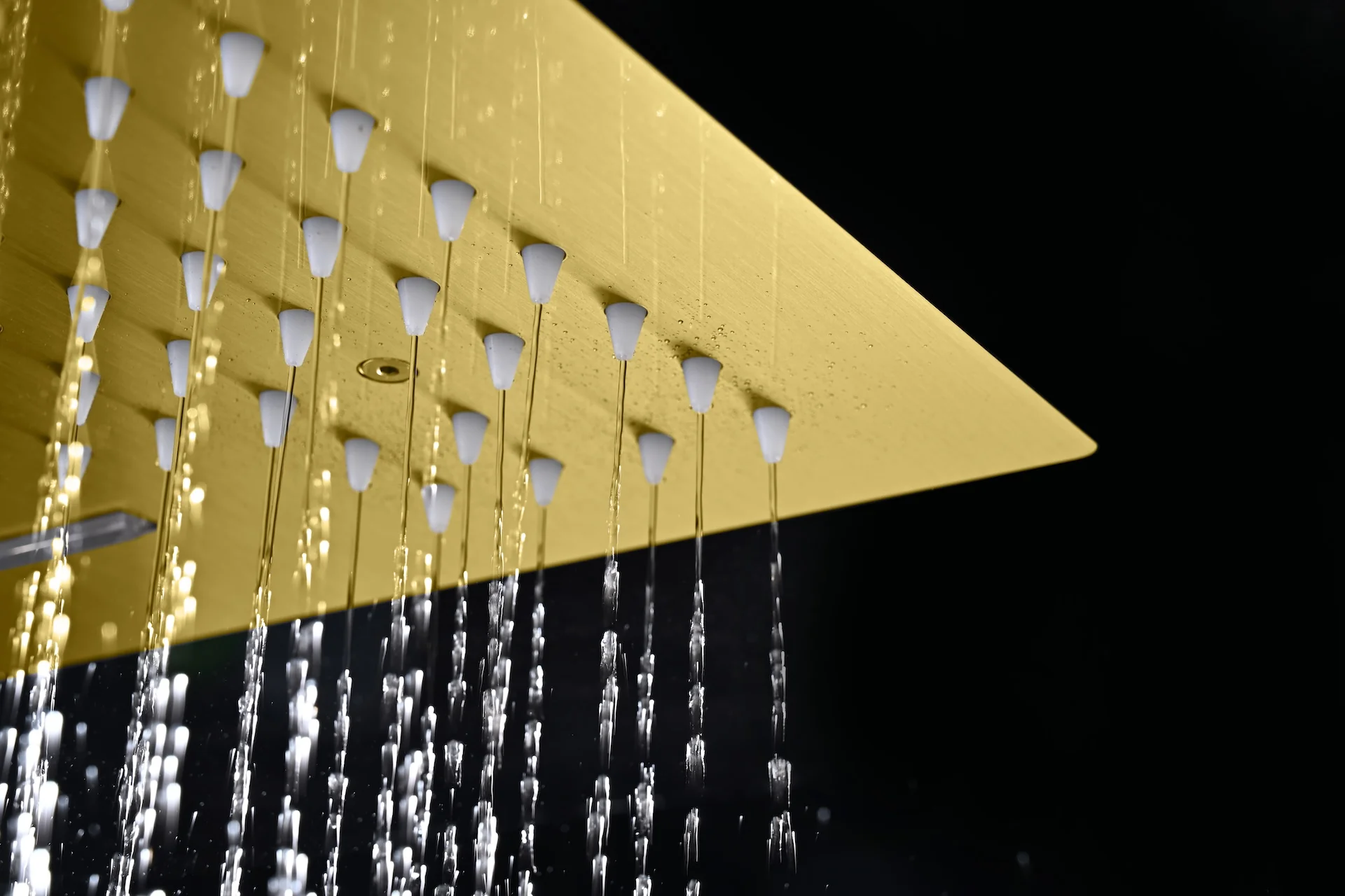 24 inch flush mount rainfall waterfall shower head  3 way thermostatic shower faucet with handle wand - Image 5