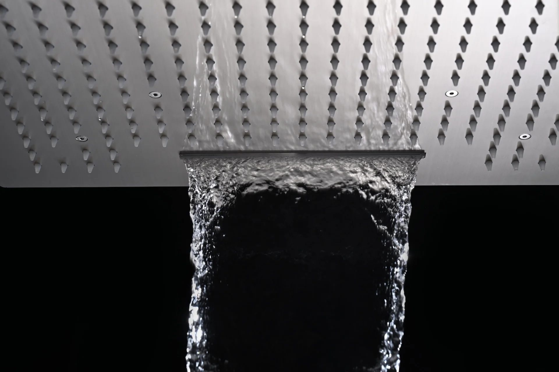 24 inch flush mount rainfall waterfall shower head 4 way thermostatic shower faucet with handle wand and regular head - Image 12